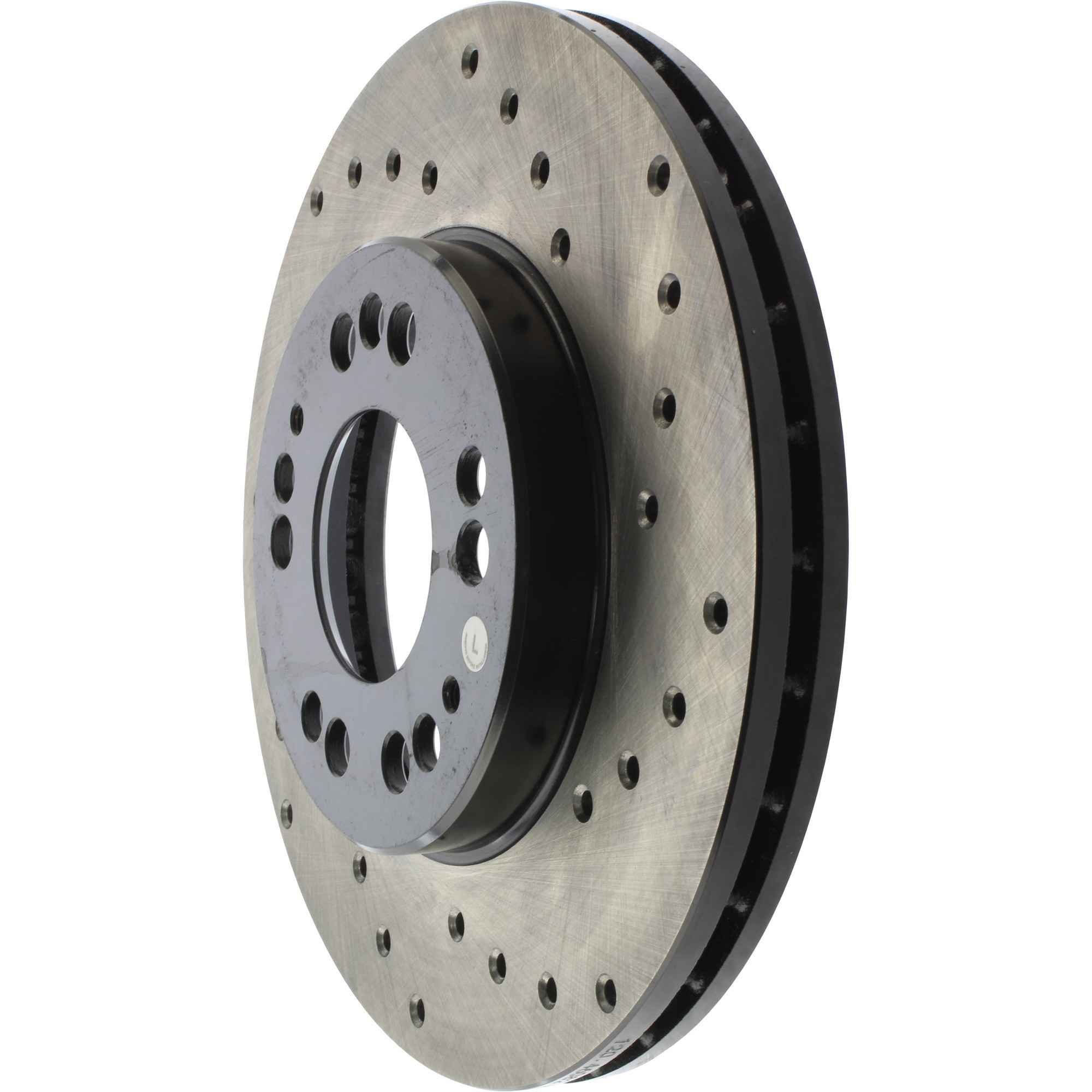 StopTech Sport Cross Drilled Brake Rotor; Front Left