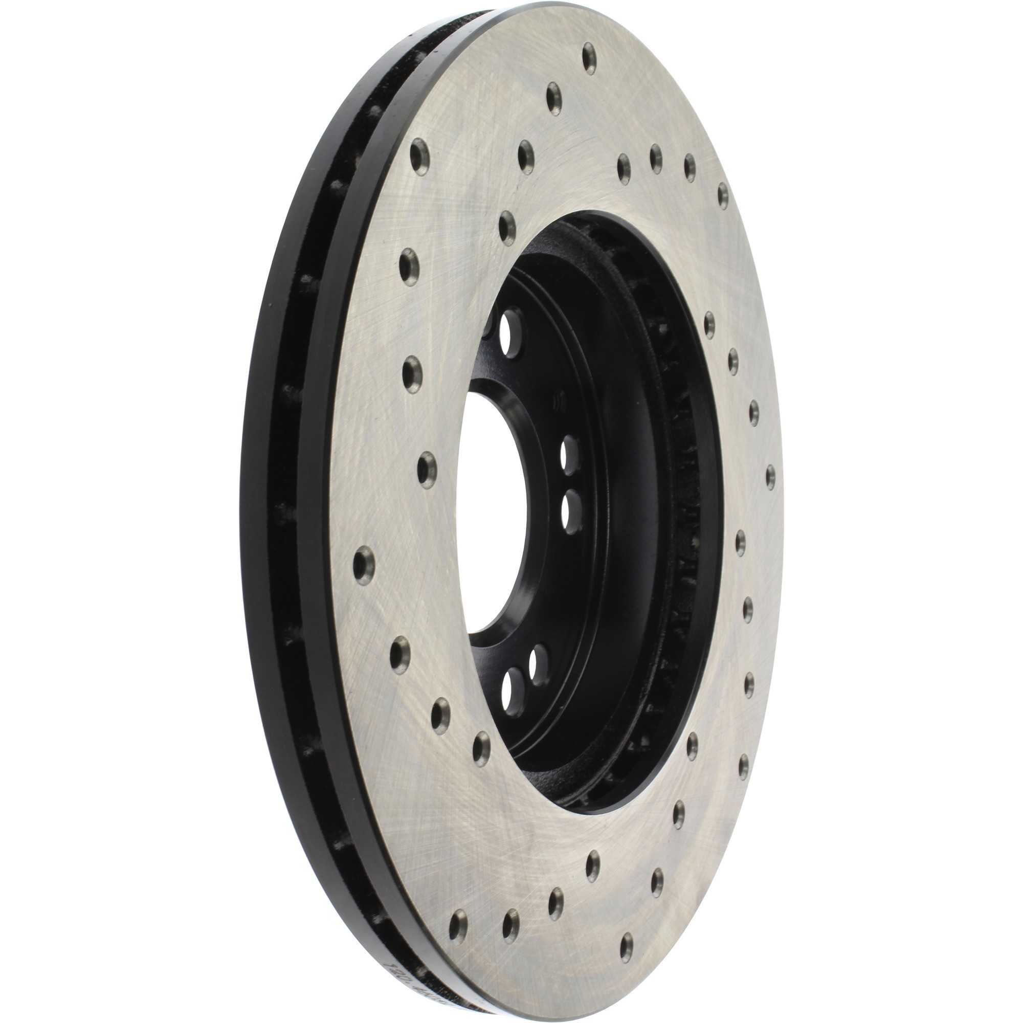 StopTech Sport Cross Drilled Brake Rotor; Front Left
