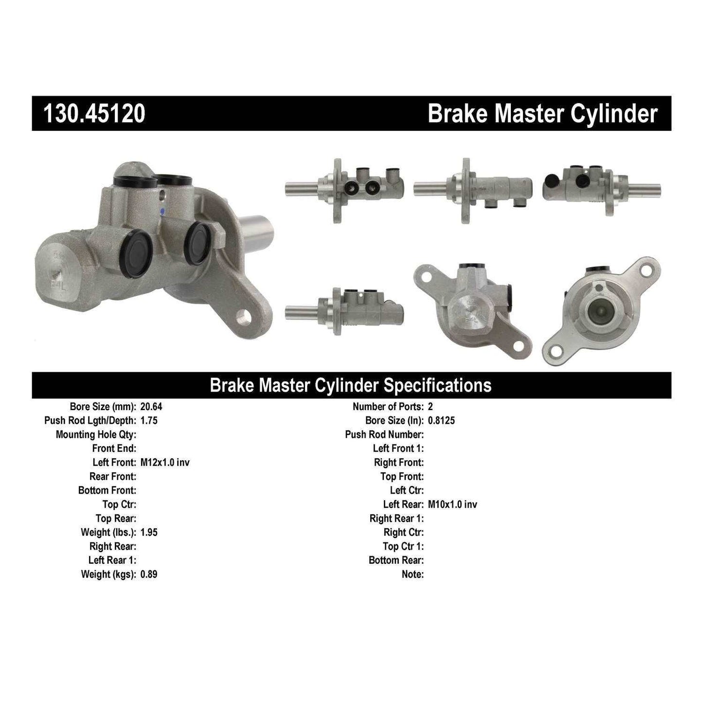 Centric Parts Premium Brake Master Cylinder 130.45120