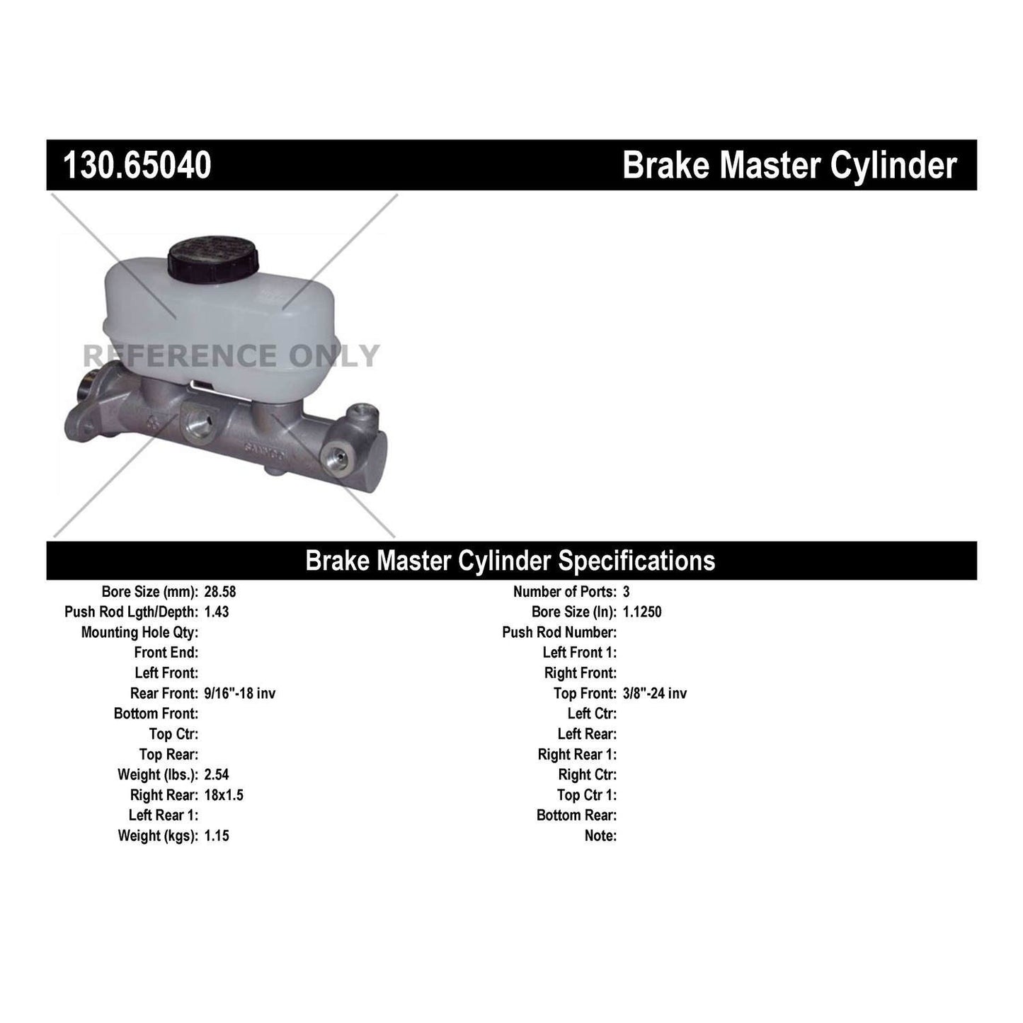 Centric Parts Brake Master Cylinder Premium with Original Aluminum Casting Body Design 130.65040