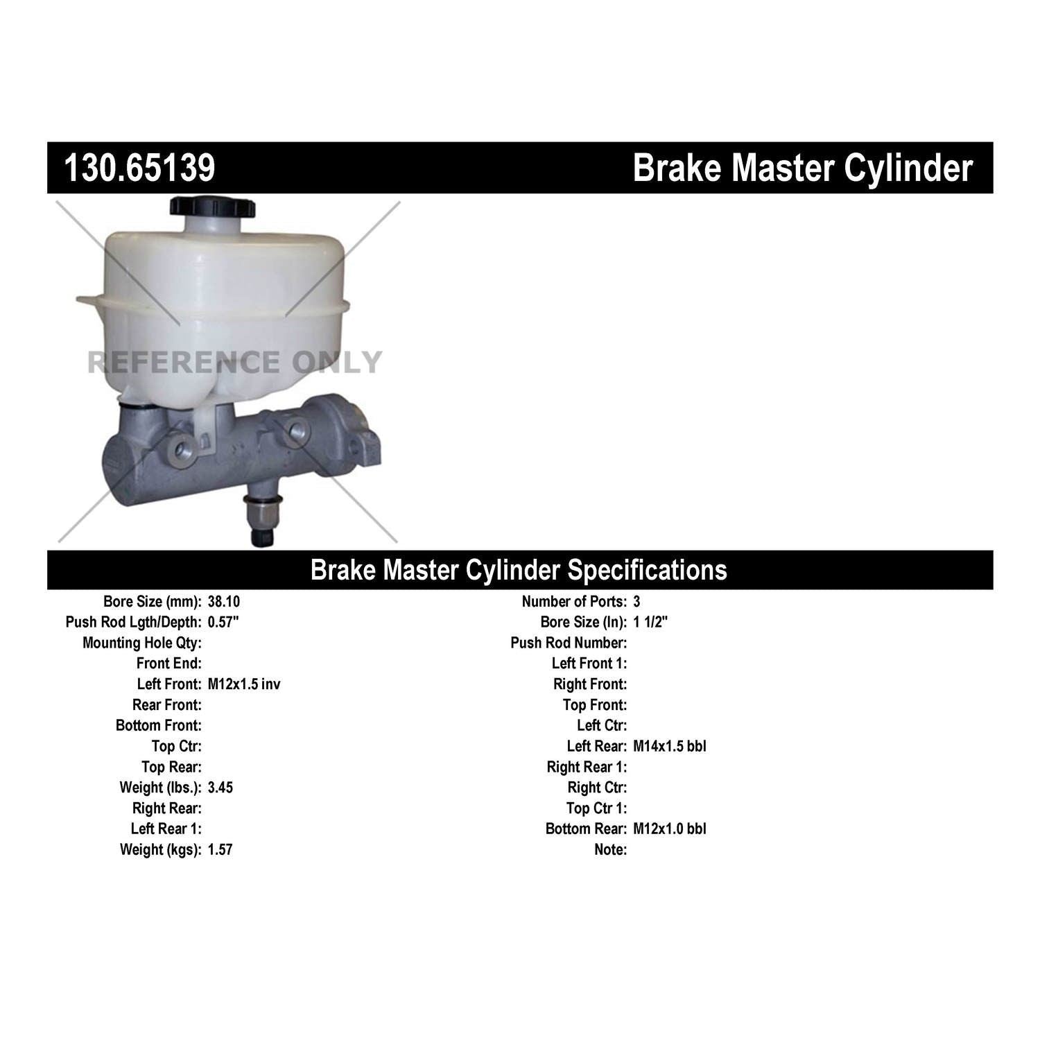 StopTech Premium Brake Master Cylinder 130.65139