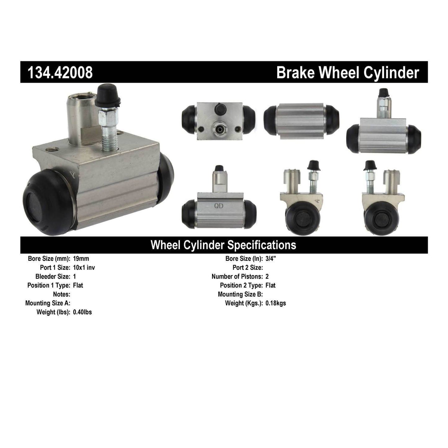 Centric Parts Drum Brake Wheel Cylinder Premium with OE style replacement 134.42008