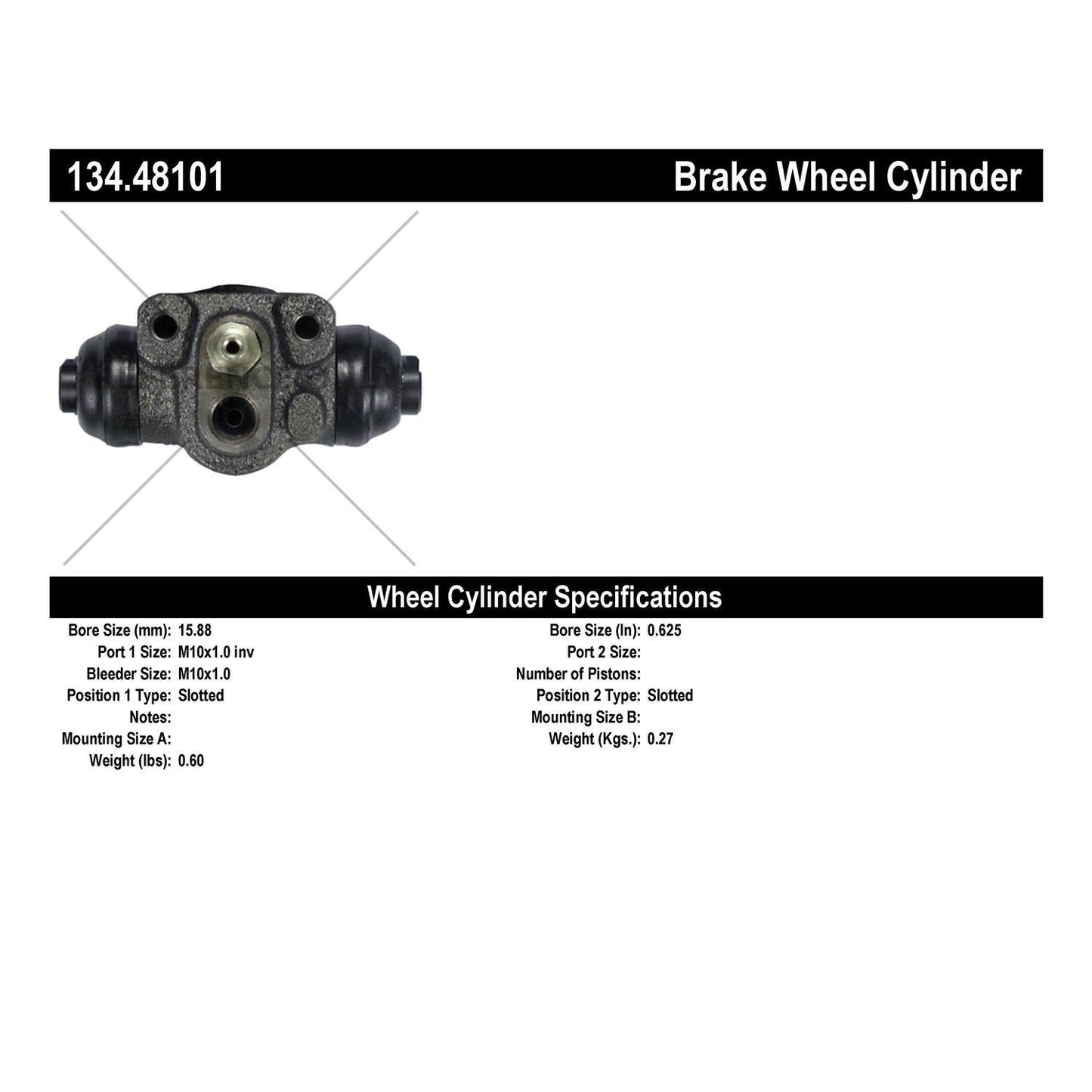 Stoptech Centric Premium Wheel Cylinder - Rear 134.48101
