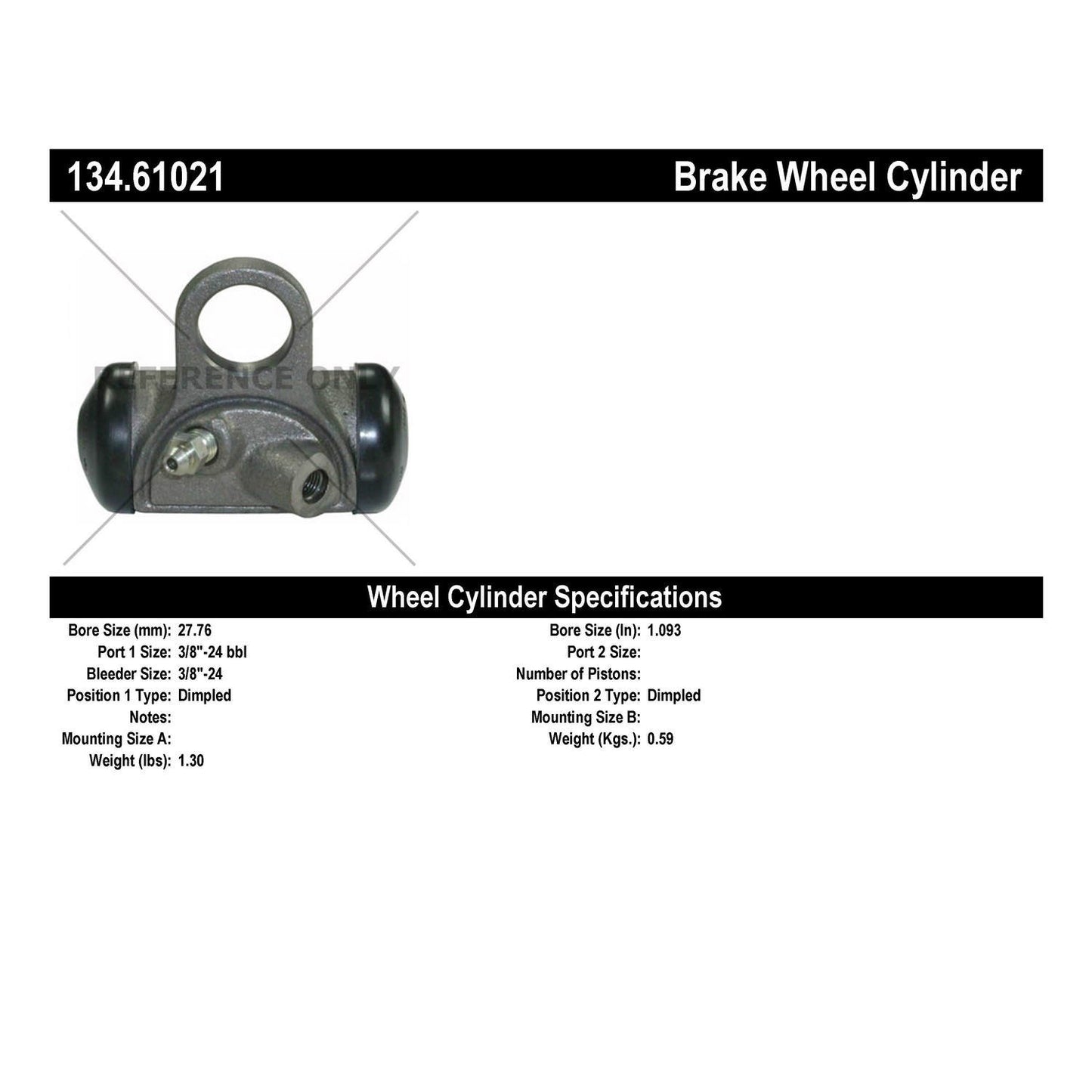Centric Parts Premium Drum Brake Wheel Cylinder for 1960-1972 Ford Models 134.61021