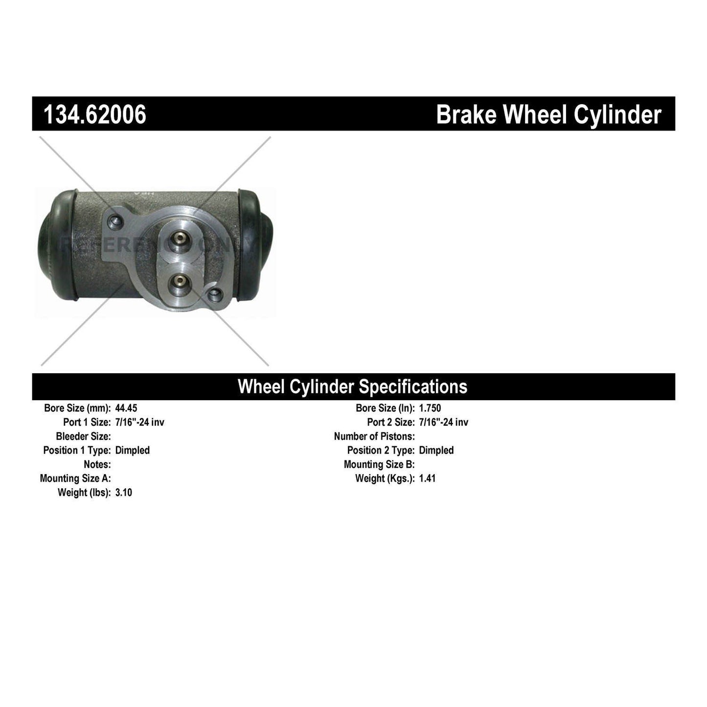 Centric Parts Drum Brake Wheel Cylinder Premium 134.62006