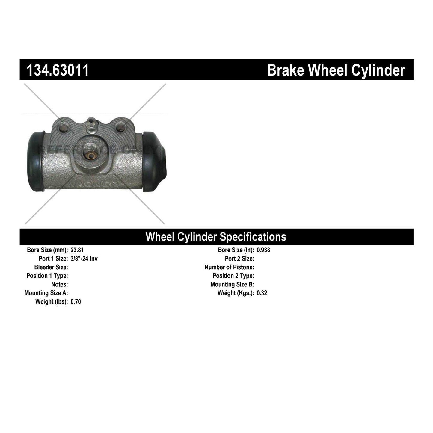 Stoptech Centric Premium Wheel Cylinder - Rear 134.63011