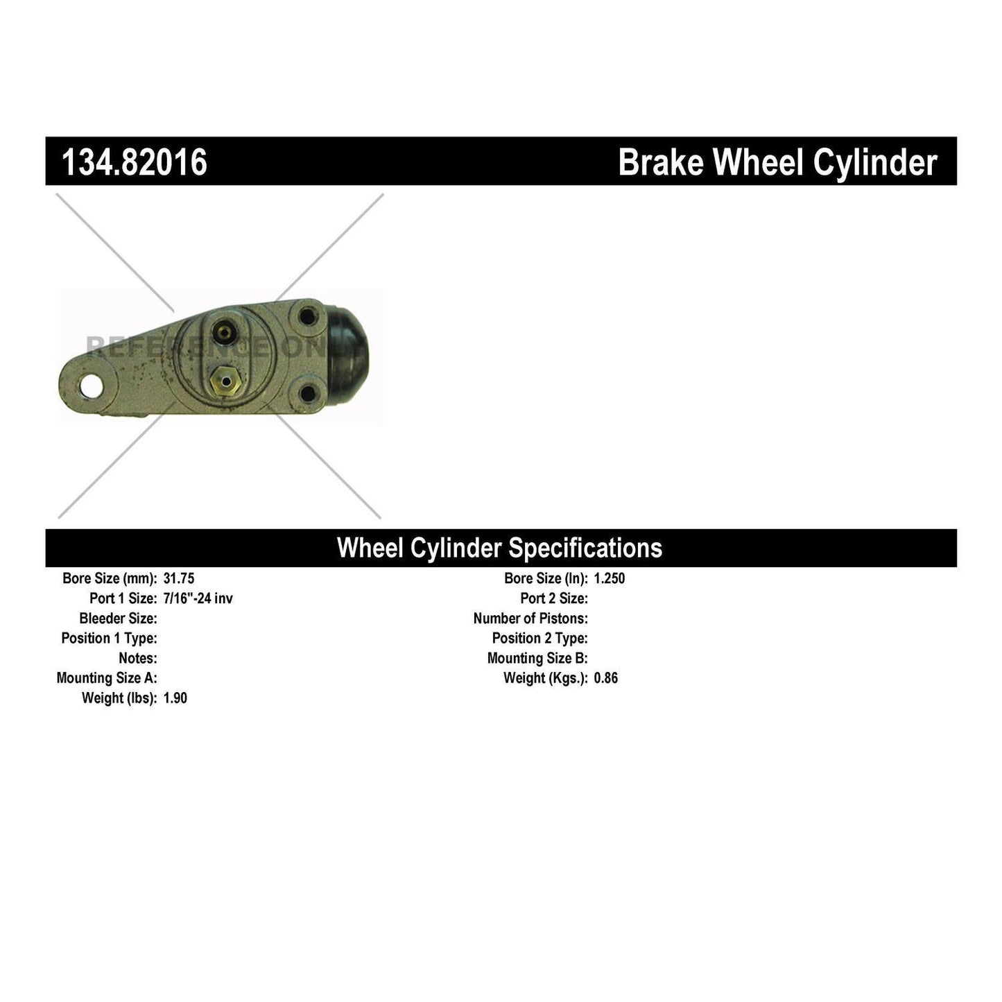 Centric Parts Drum Brake Wheel Cylinder OE style replacement 134.82016