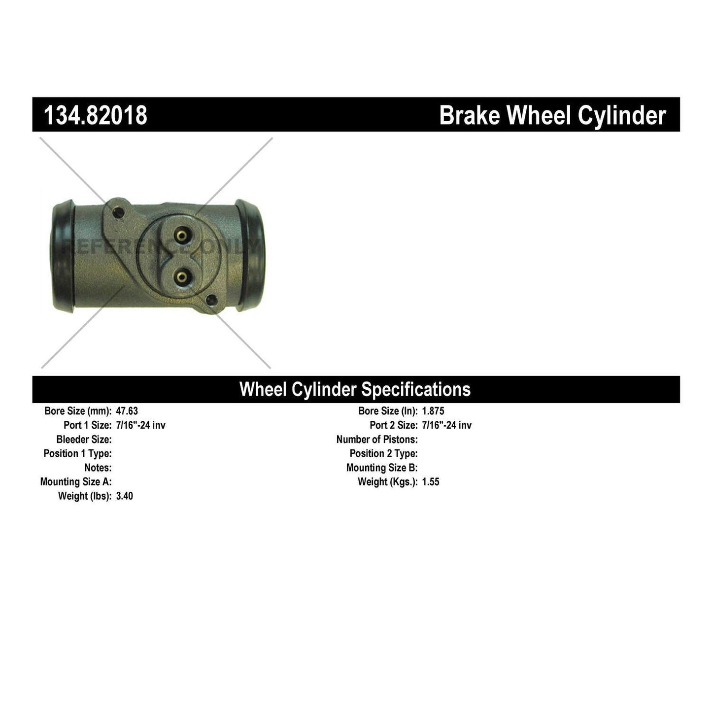 Centric Parts Drum Brake Wheel Cylinder 134.82018