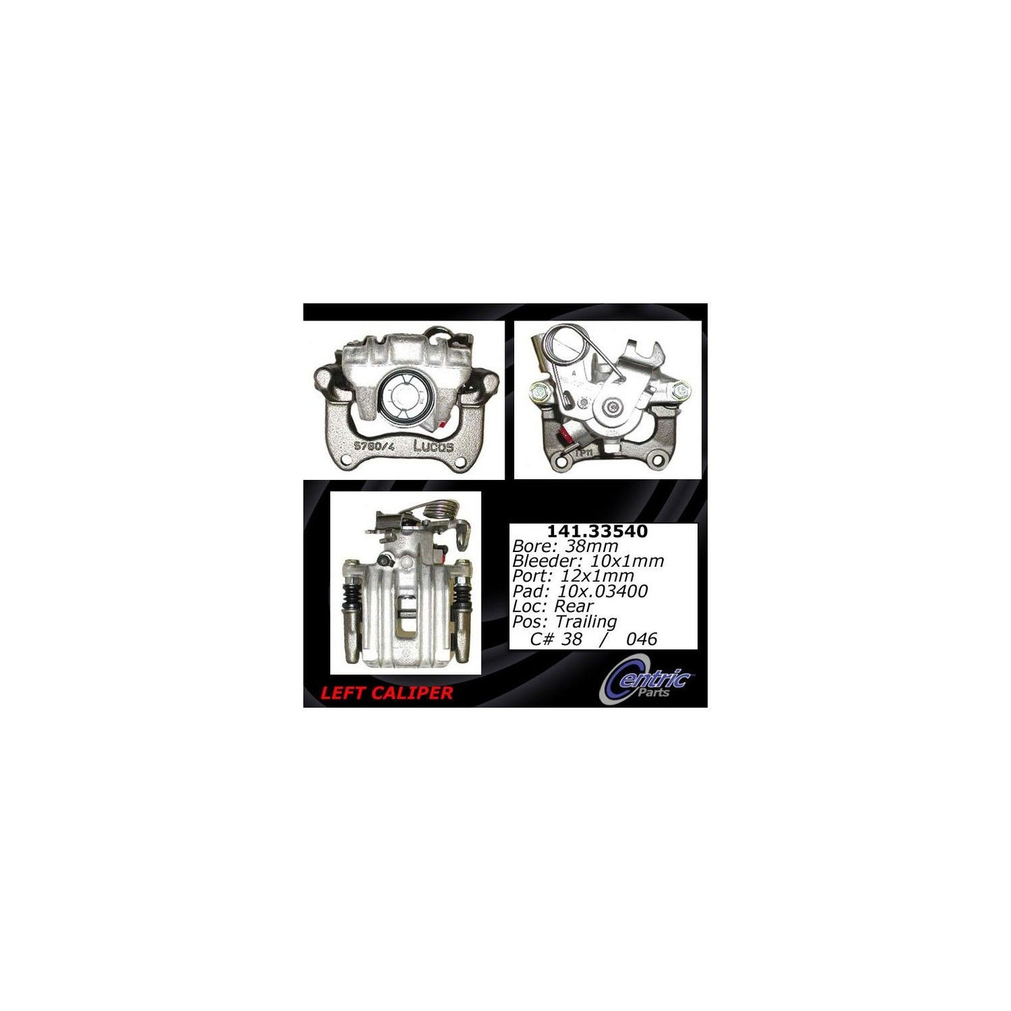 Centric Parts Semi-Loaded Brake Caliper 141.33540