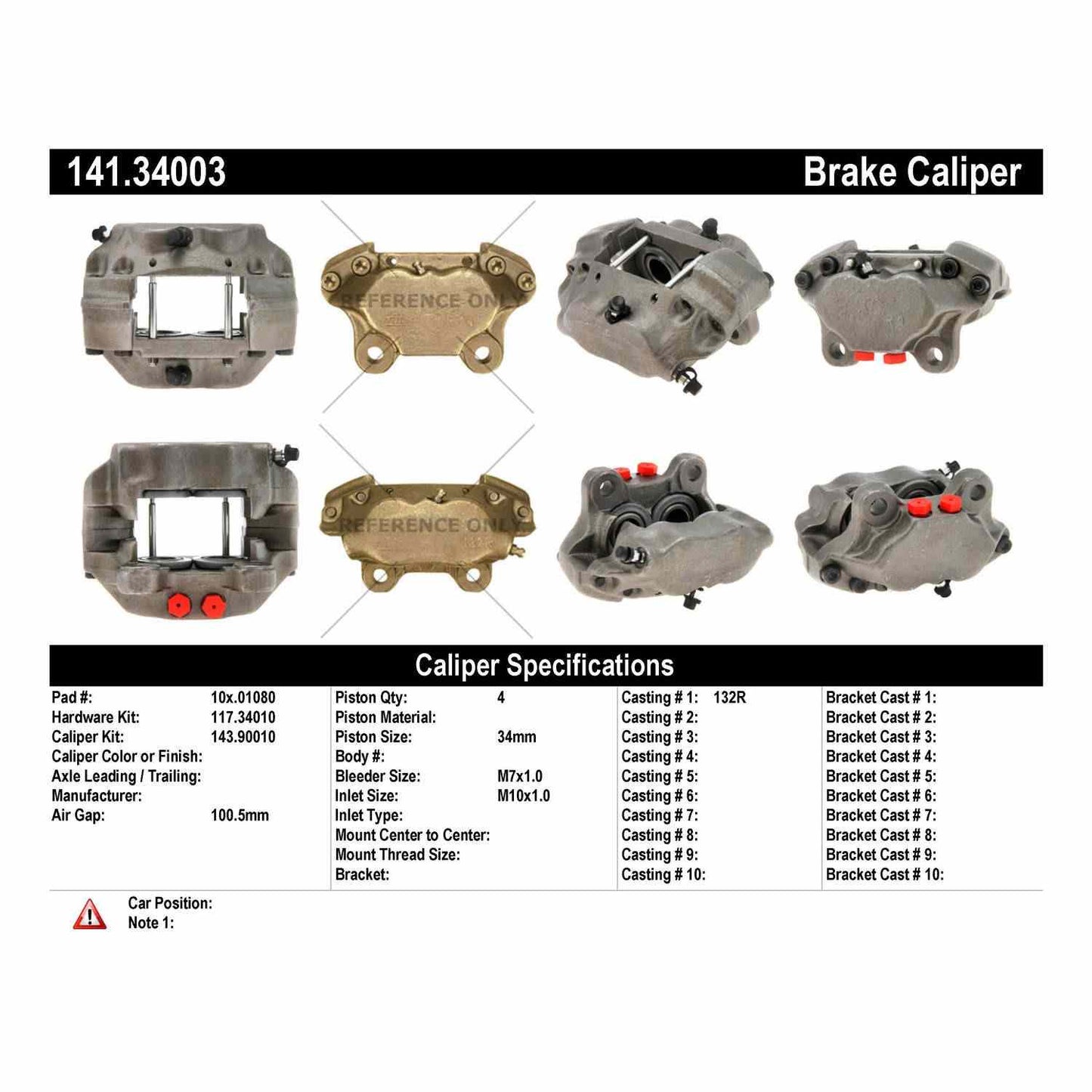 Centric Parts Semi-Loaded Brake Caliper 141.34003