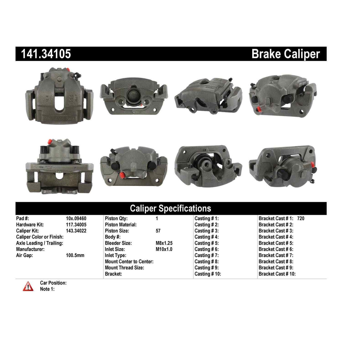 Centric Parts Disc Brake Caliper with anti-corrosion finish