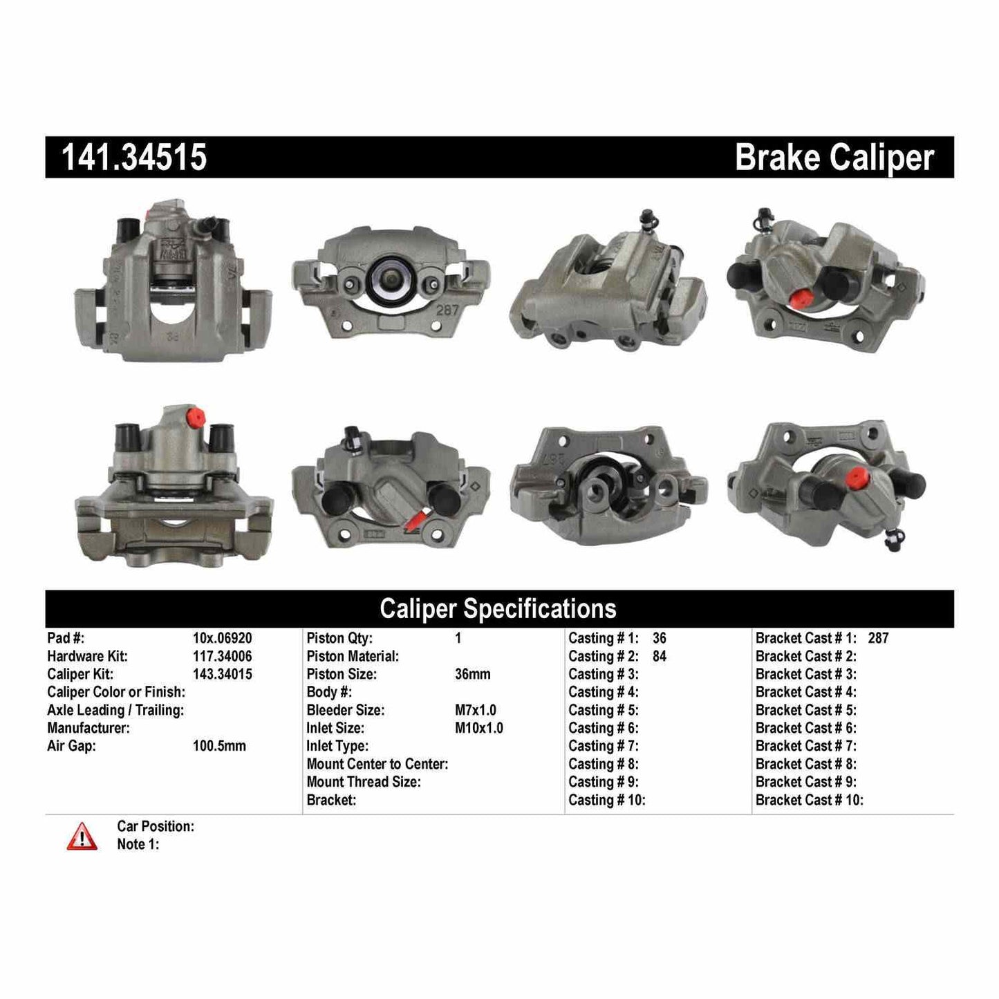 Centric Parts Semi-Loaded Disc Brake Caliper with Anti-Corrosion Finish for 1992-1999 BMW 318i/320i/323i/325i/328i 141.34515