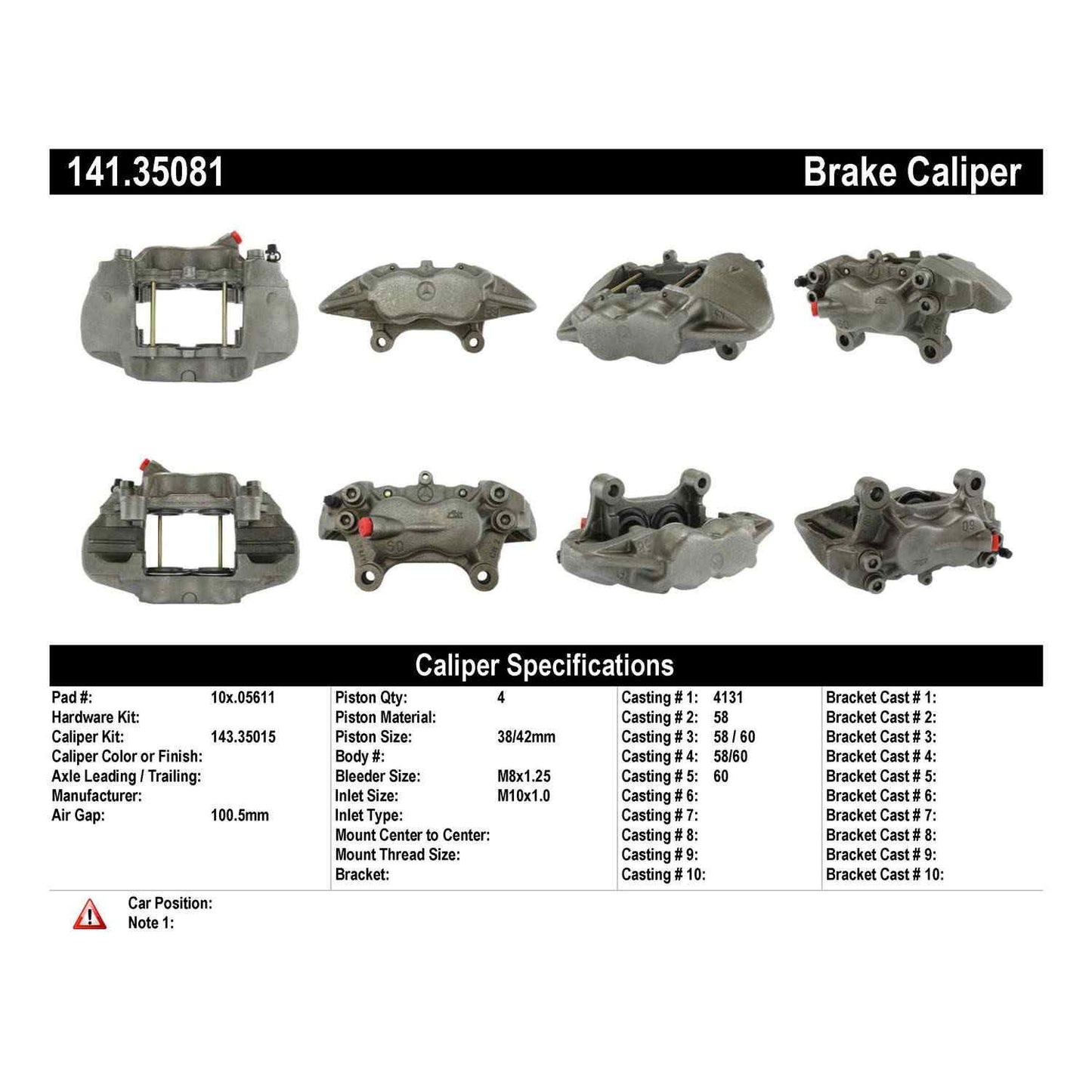 Centric Parts Disc Brake Caliper with anti-corrosion finish