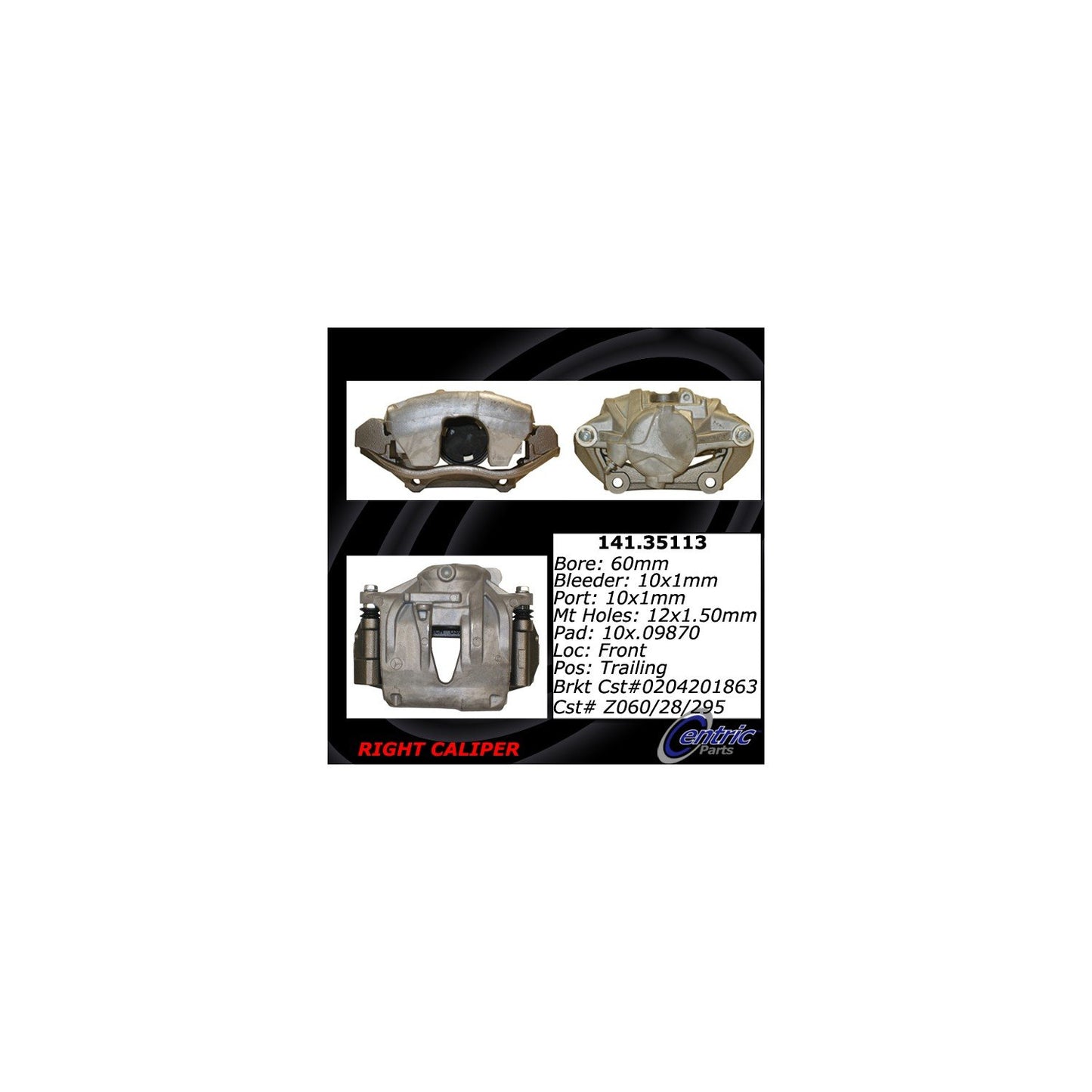 Centric Parts Semi-Loaded Brake Caliper 141.35113