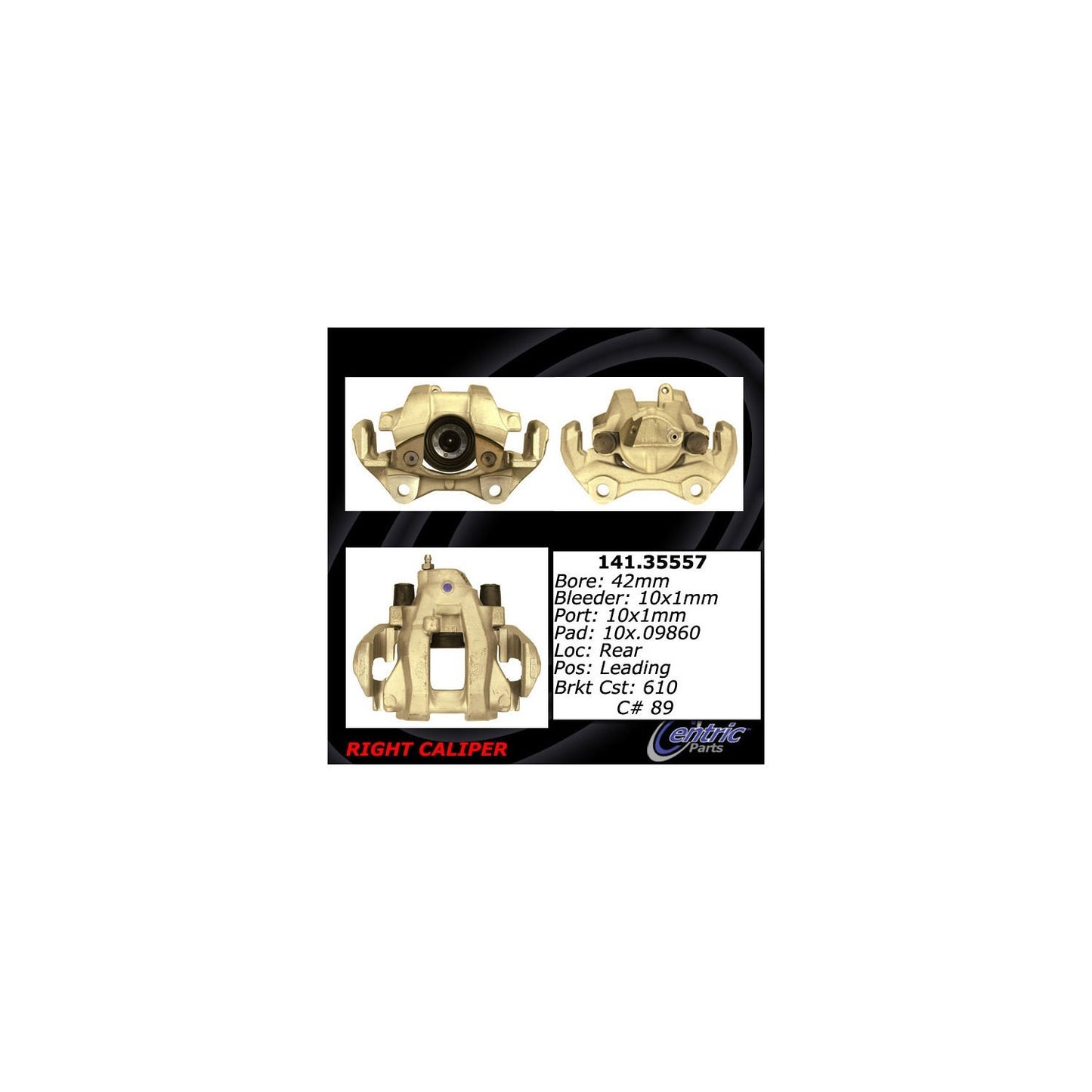Centric Parts Semi-Loaded Brake Caliper with New Phenolic Pistons 141.35557