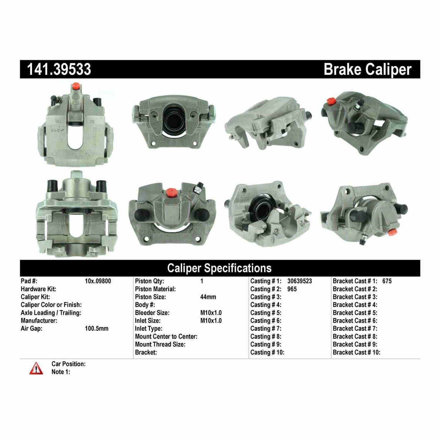 Centric Parts Disc Brake Caliper Semi-Loaded with anti-corrosion finish for 2003-2014 Volvo XC90 141.39533