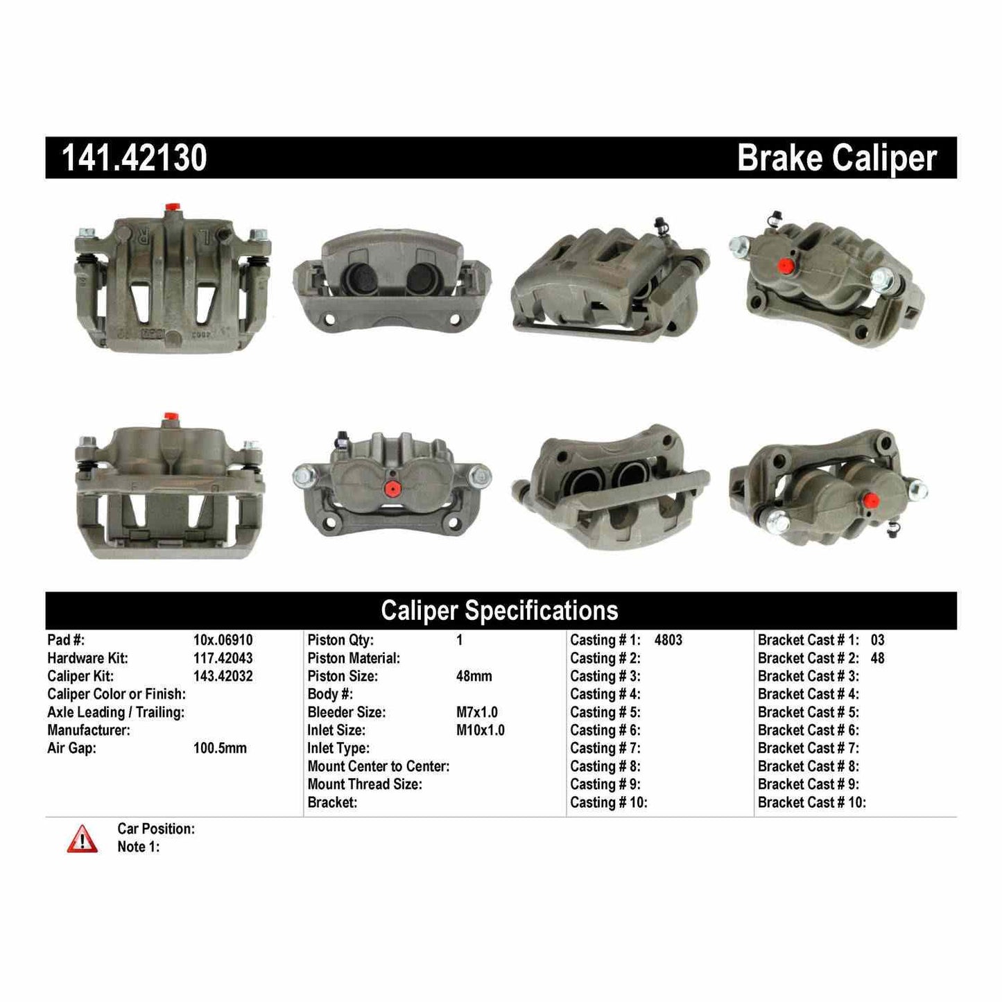 Centric Parts Disc Brake Caliper Semi-Loaded with Anti-Corrosion Finish for 2004-2009 Nissan Quest 141.42130