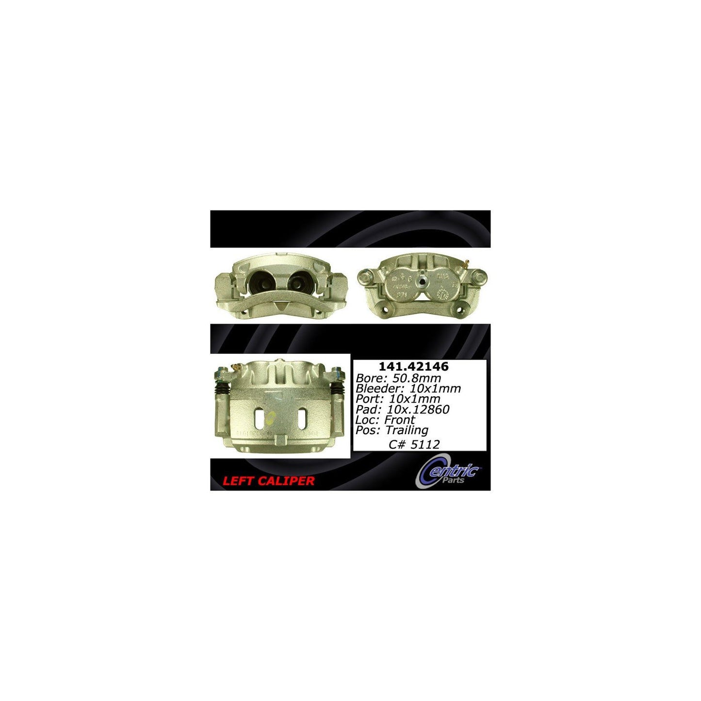 Centric Parts Semi-Loaded Brake Caliper with New Phenolic Pistons 141.42146