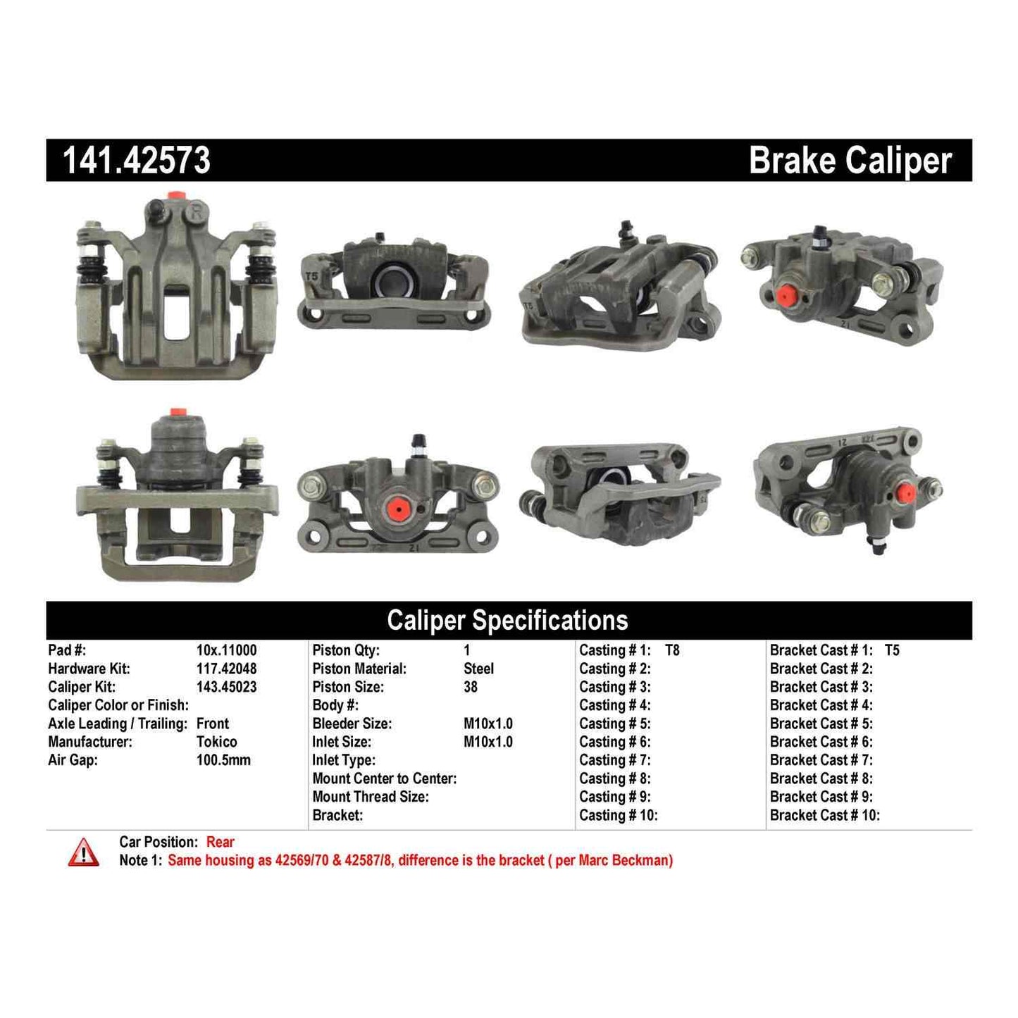 Stoptech Centric 05-17 Nissan Frontier/Xterra /Suzuki Equator Posi Quiet Semi Loaded Rear Right Brake Caliper 141.42573