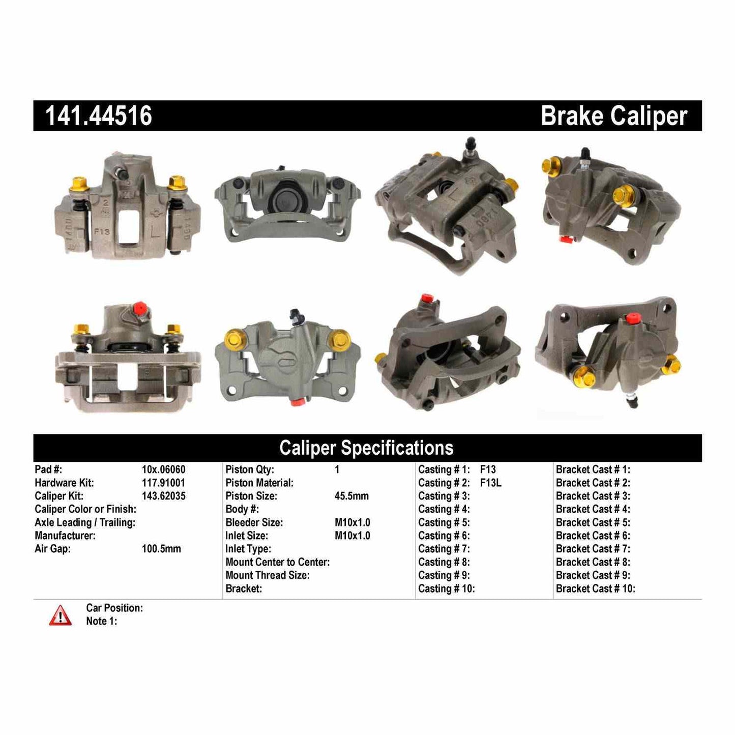 Centric Parts Semi-Loaded Brake Caliper 141.44516