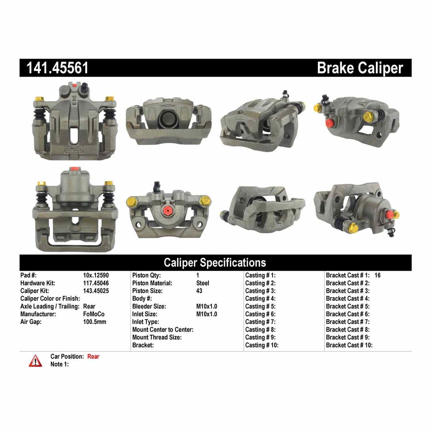 Centric Parts Semi-Loaded Brake Caliper 141.45561