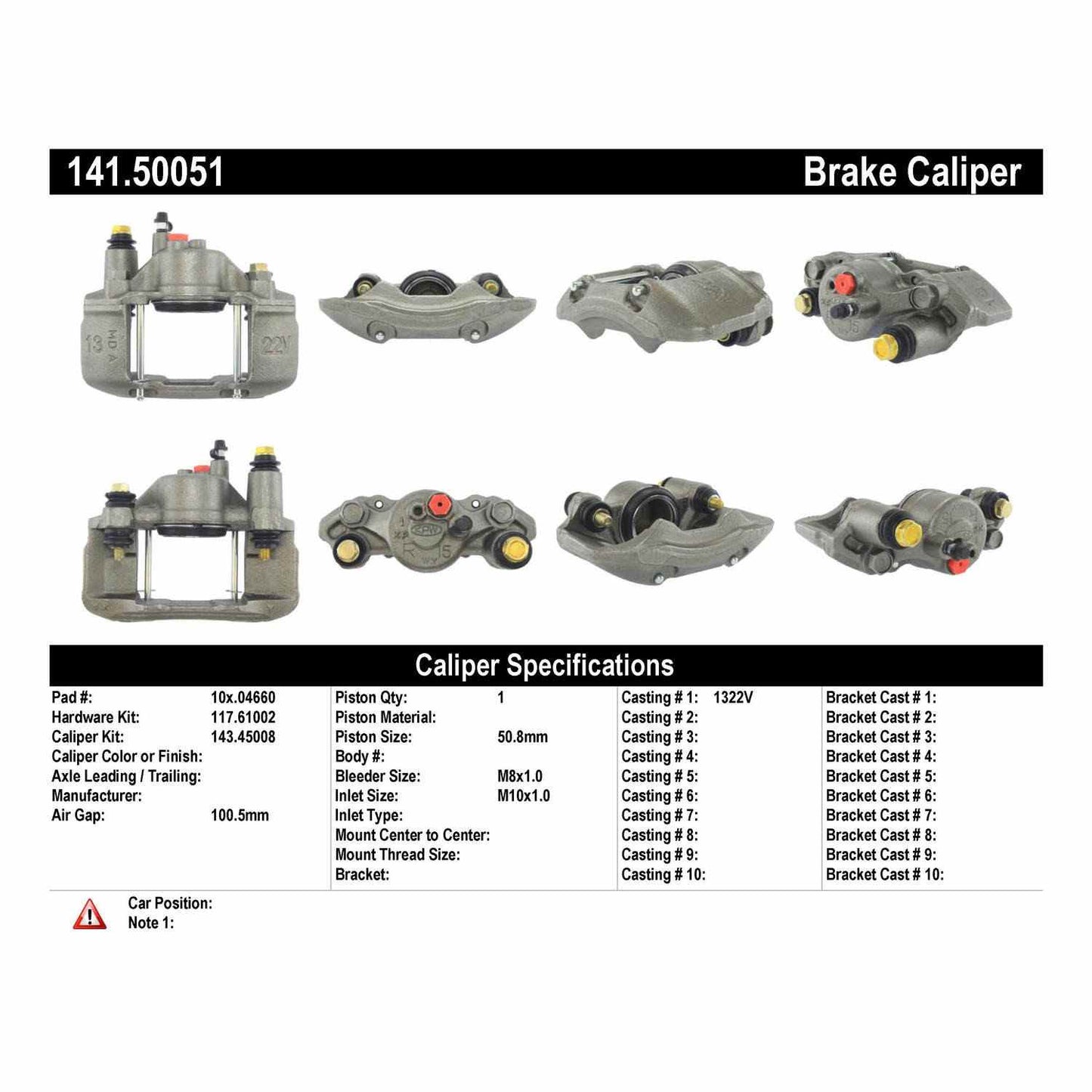 Centric Parts Semi-Loaded Brake Caliper 141.50051