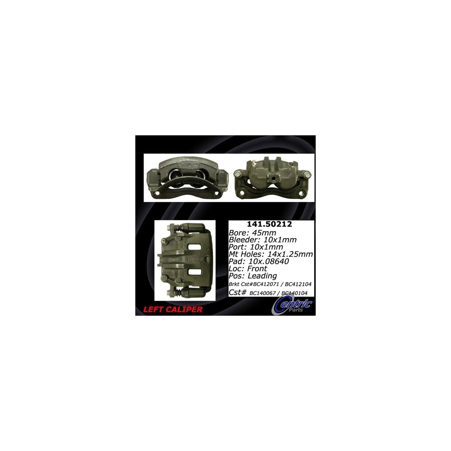 Centric Parts Semi-Loaded Brake Caliper 141.50212