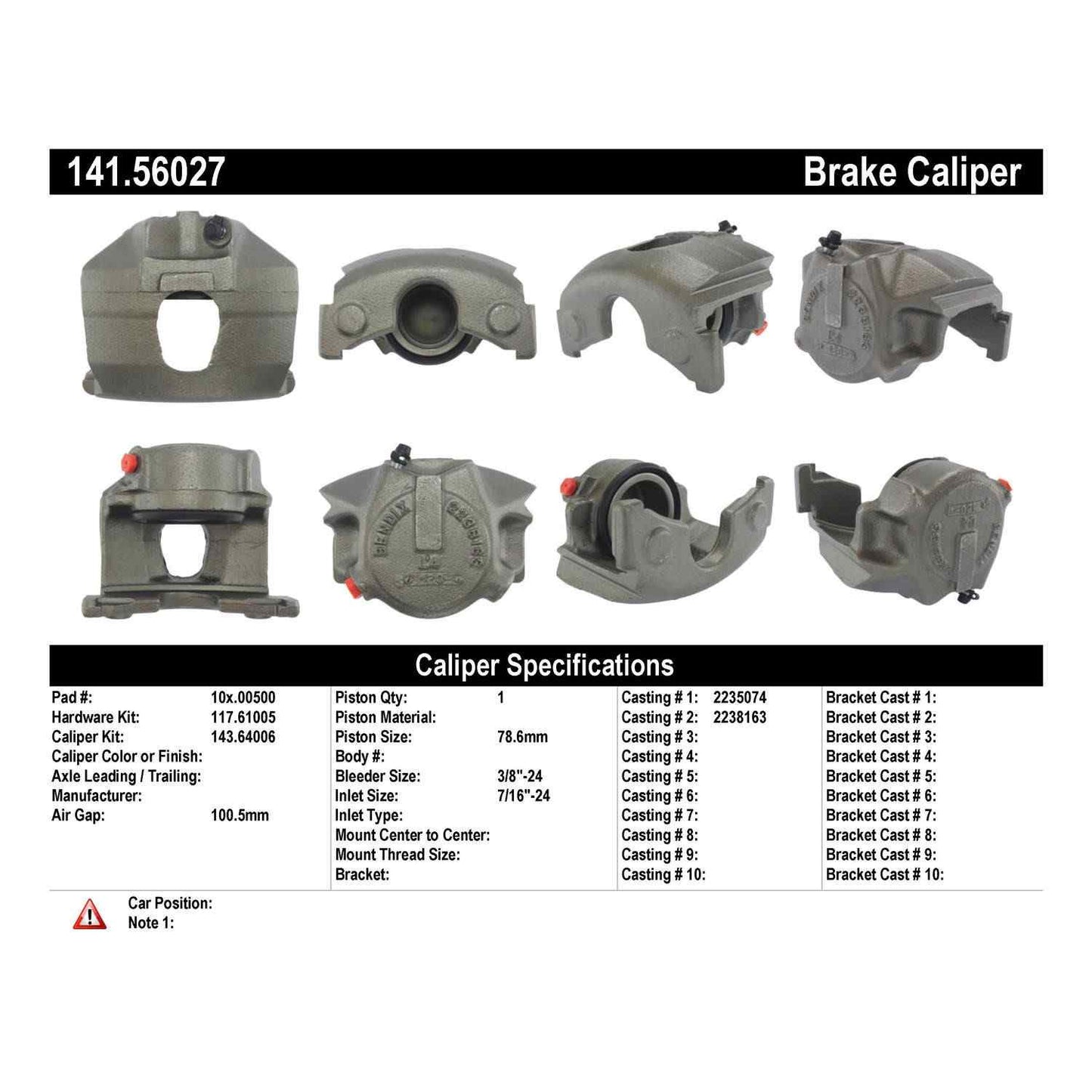 Centric Parts Semi-Loaded Brake Caliper 141.56027