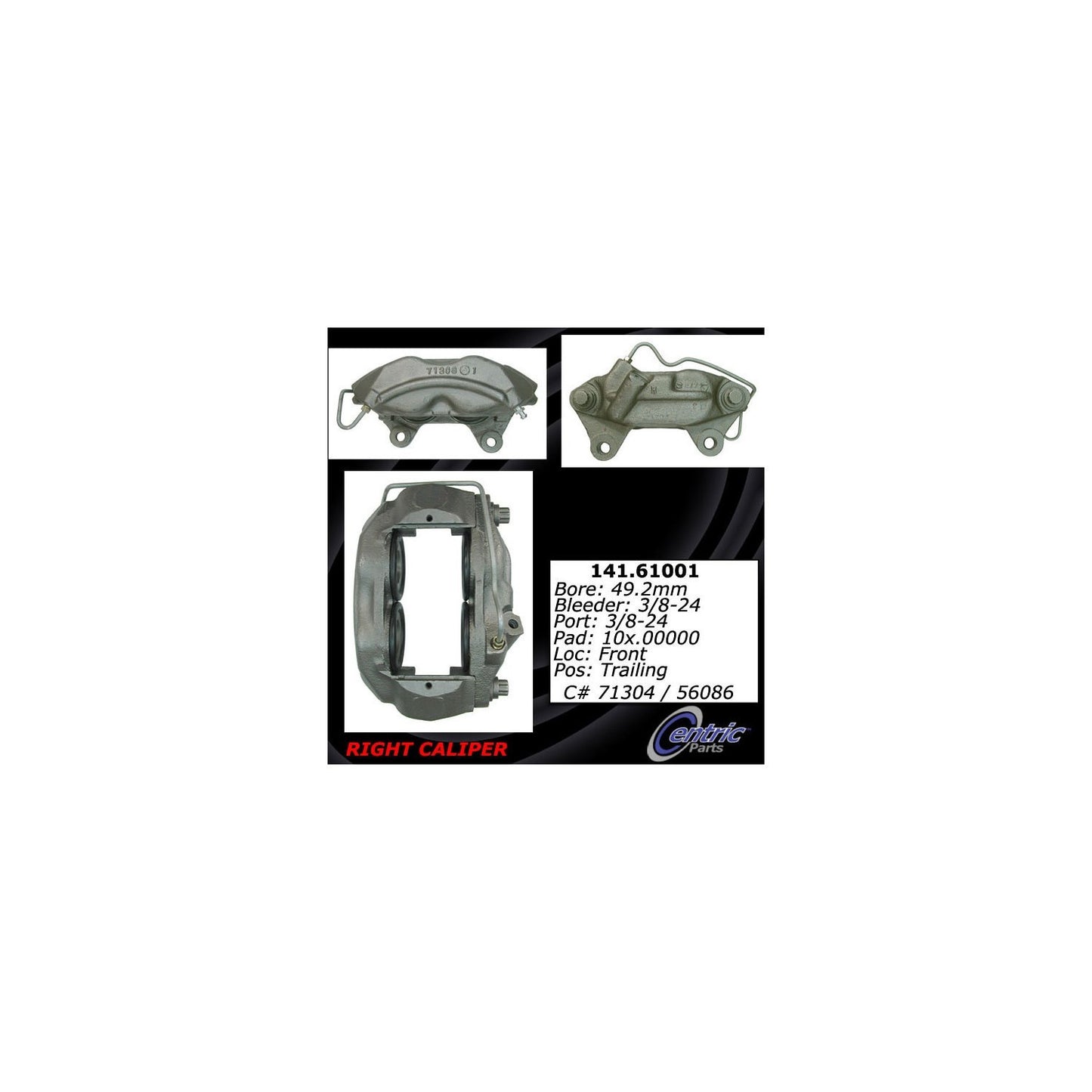 Centric Parts Semi-Loaded Brake Caliper 141.61001