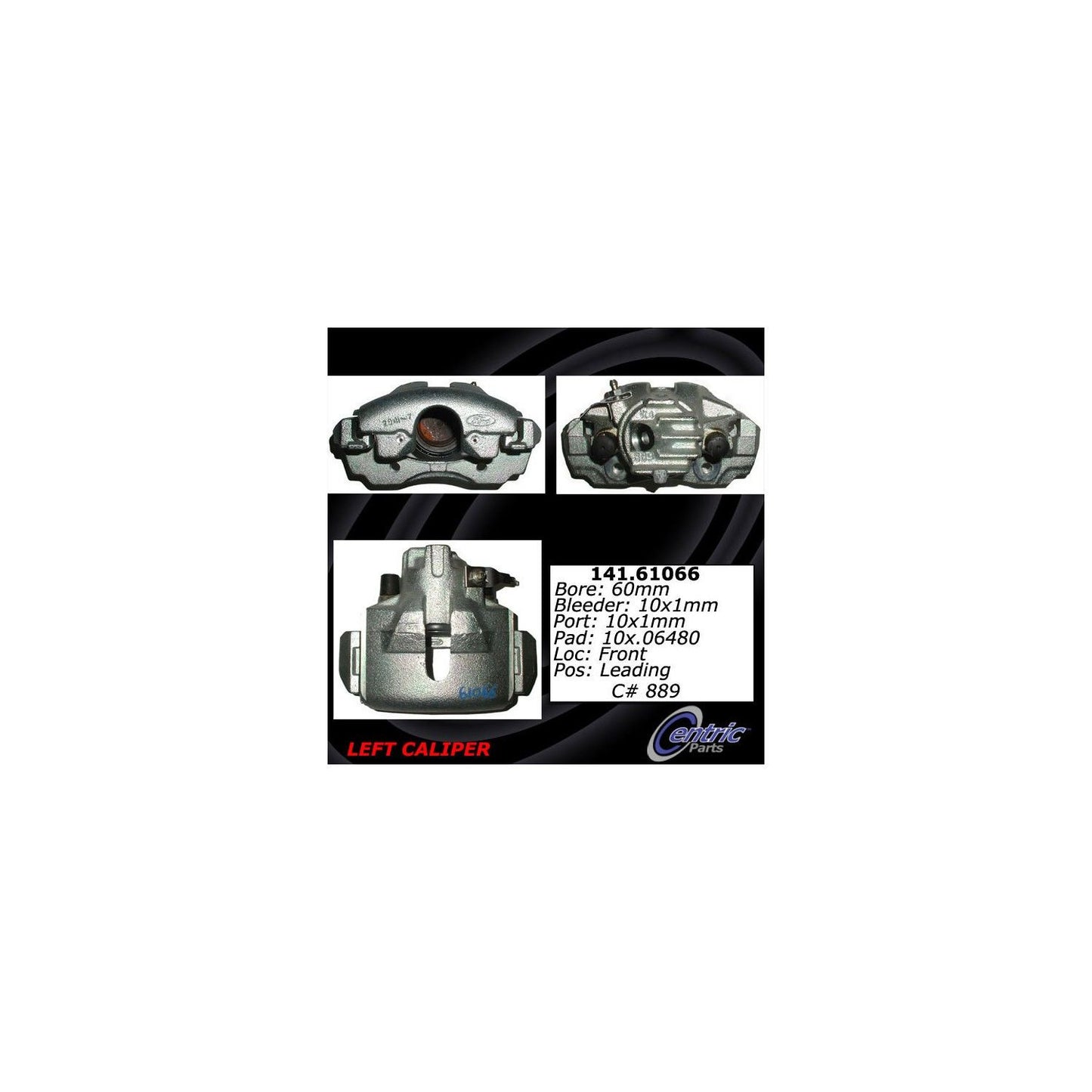 Centric Parts Disc Brake Caliper Semi-Loaded with Anti-Corrosion Finish for 1995-2000 Ford Contour, 1999-2002 Mercury Cougar, 1995-2000 Mystique 141.61066