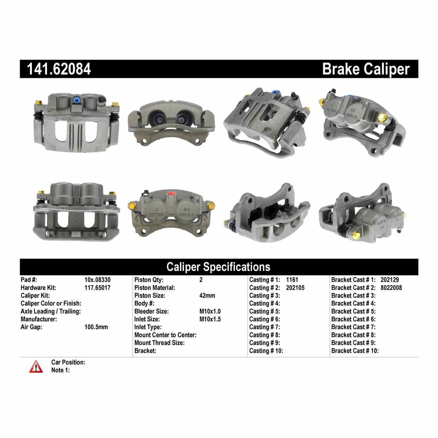 Centric Parts Disc Brake Caliper Semi-Loaded with New Phenolic Pistons for 2002-2004 Saturn Vue 141.62084