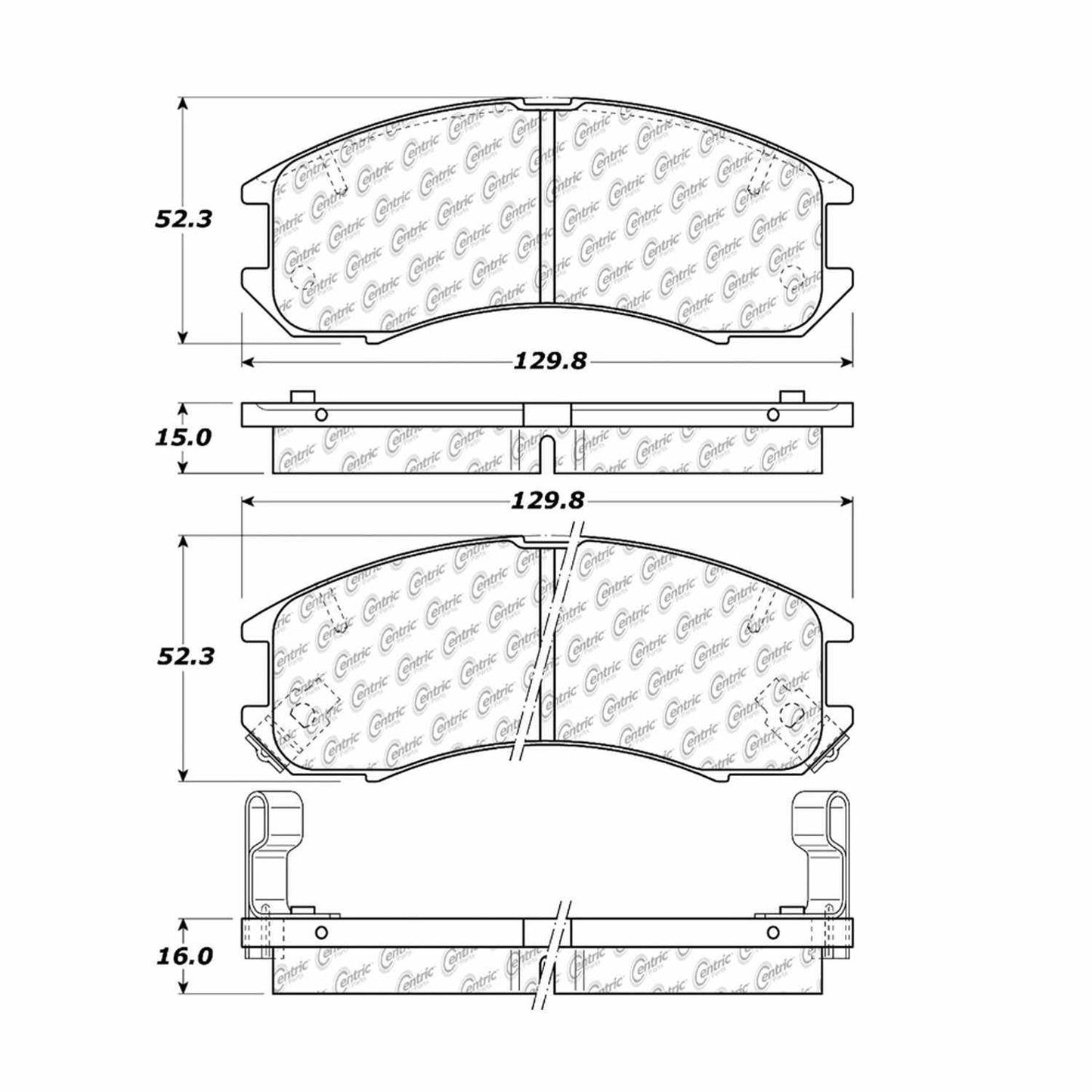 Centric Parts Premium Semi-Metallic Brake Pads with Shims and Hardware 300.03990