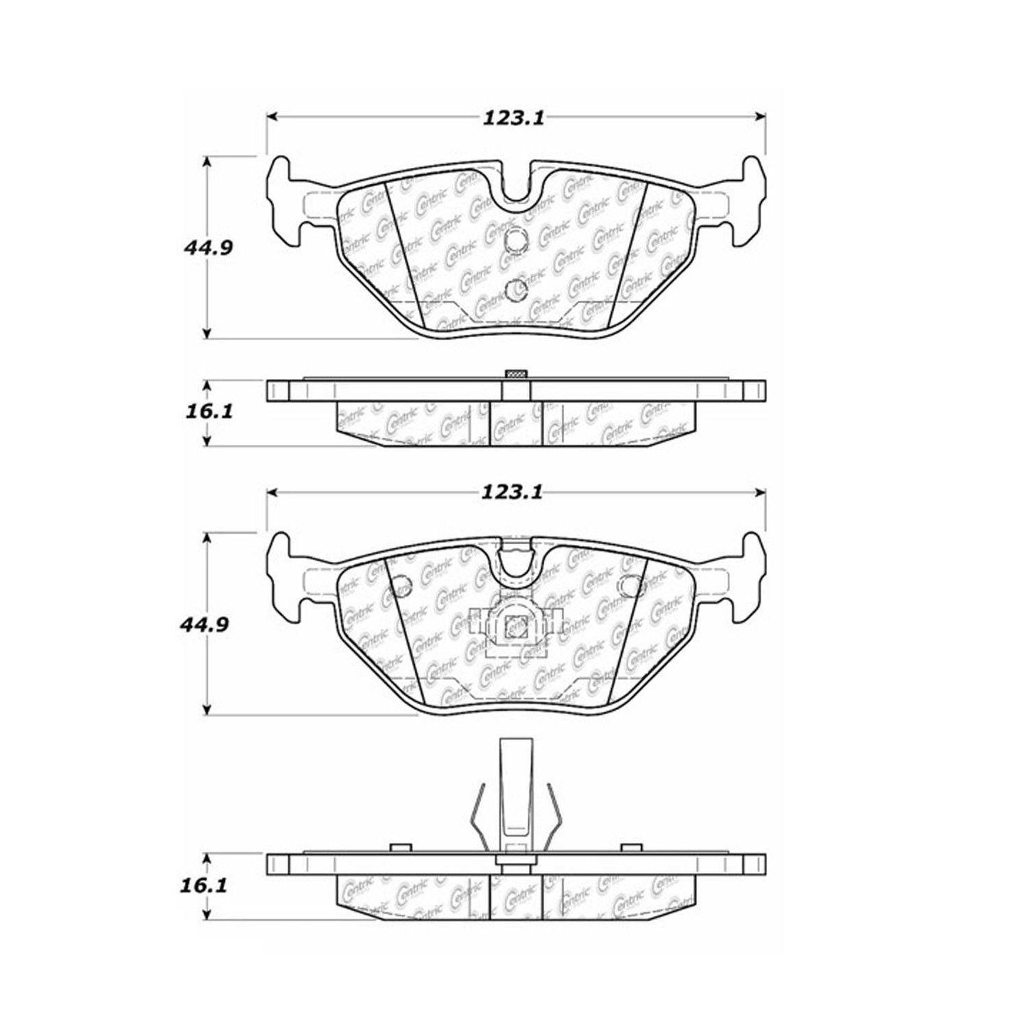 Centric Parts Disc Brake Pad Set Premium Ceramic with High Performance Shims 300.06920