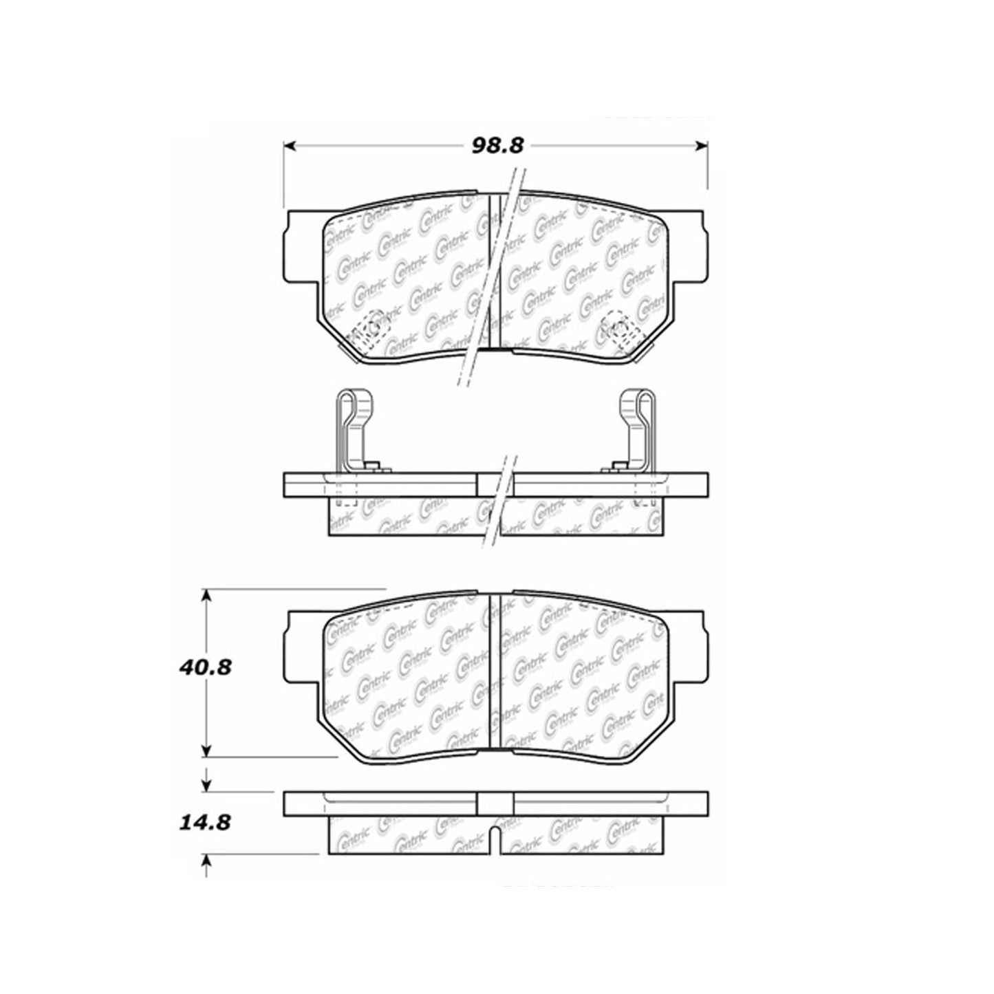 Centric Parts Premium Semi-Metallic Brake Pads with Shims and Hardware 300.08130