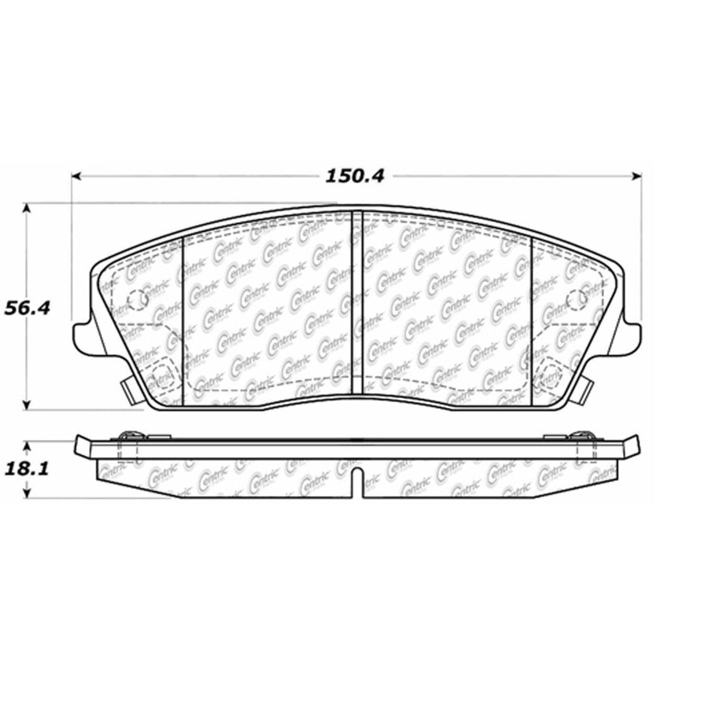 Centric Parts Premium Semi-Metallic Brake Pads with Shims and Hardware 300.10560
