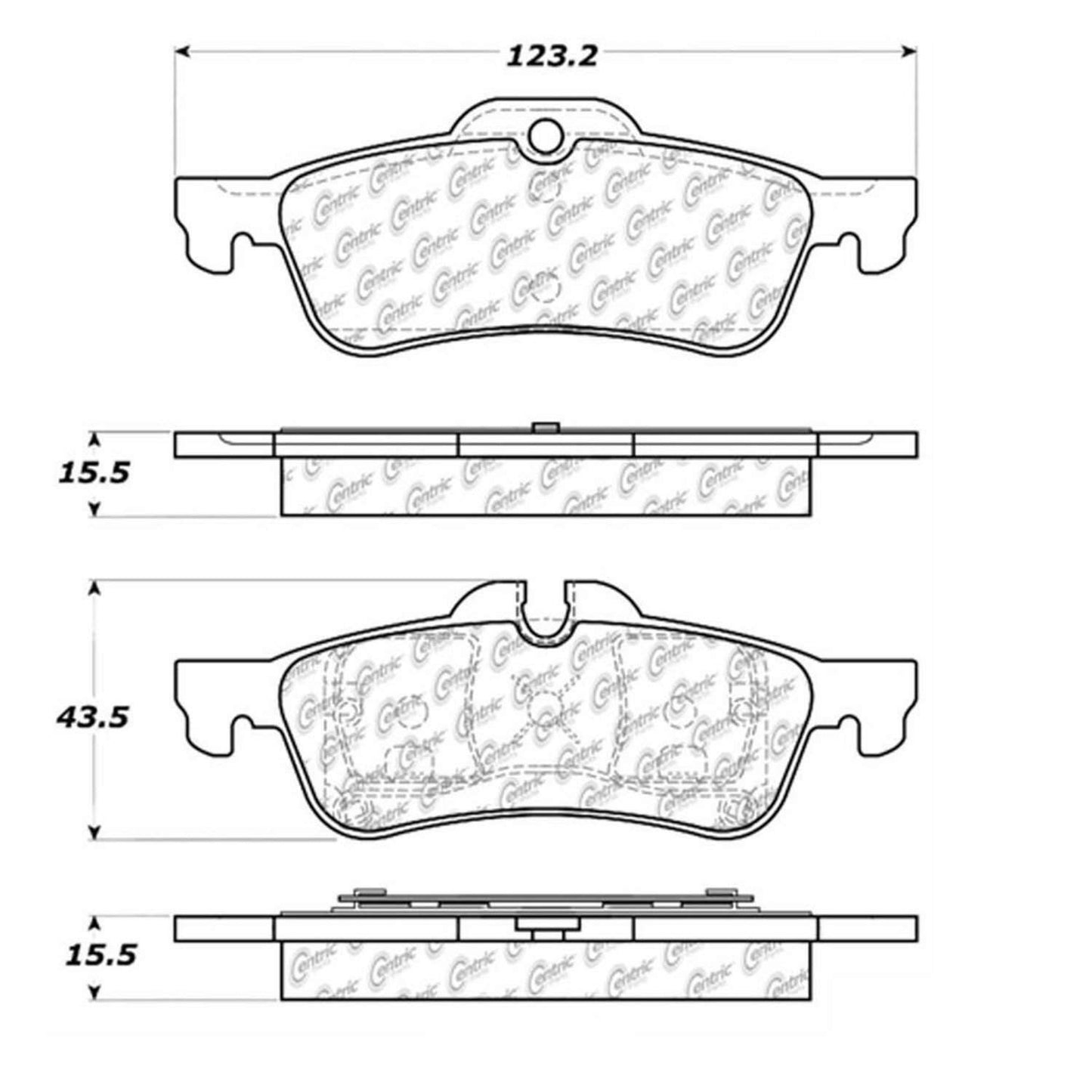 Centric Parts Premium Semi-Metallic Brake Pads with Shims and Hardware for 2002-2008 Mini Cooper 300.10600