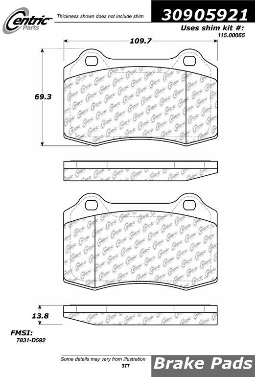 StopTech Sport Brake Pads With Shims