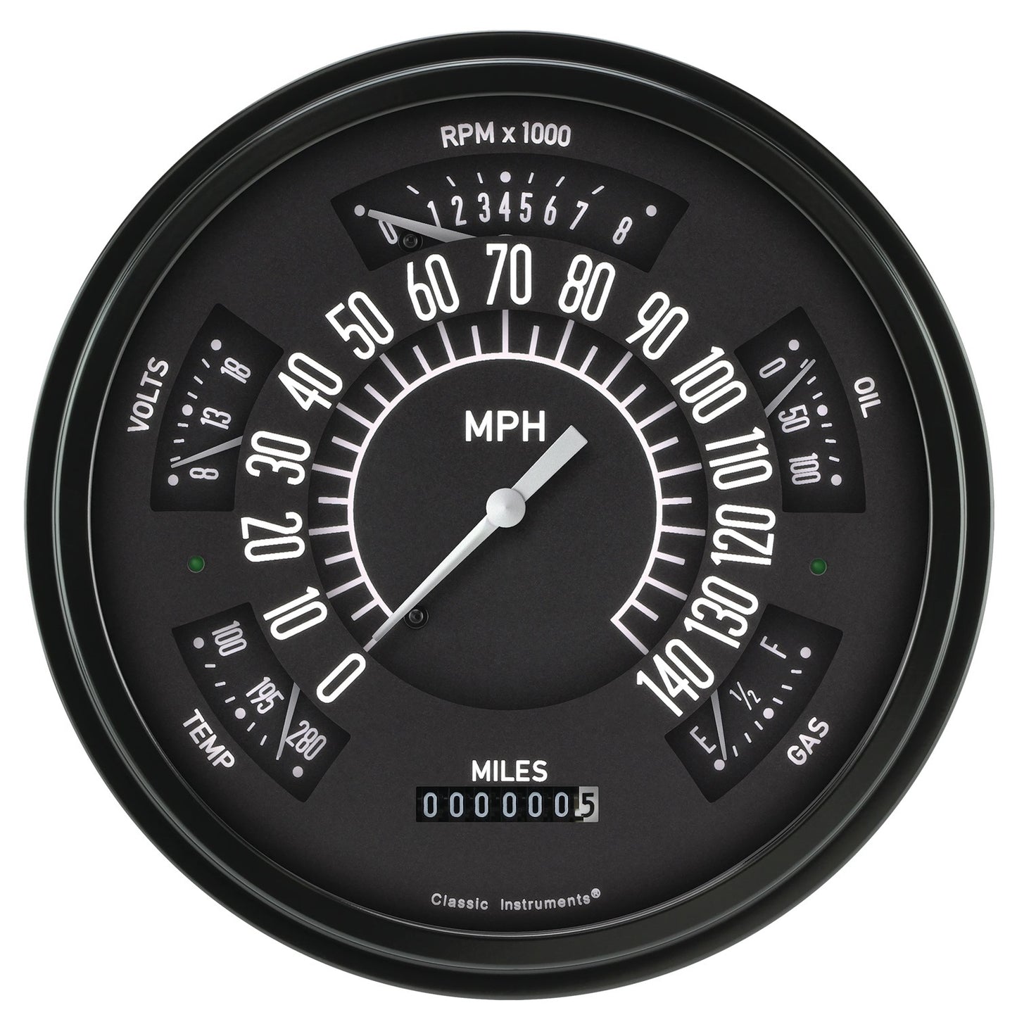 Classic Instruments 66-77 Ford Bronco Black Gauge Kits Analog Gauge Kits main image
