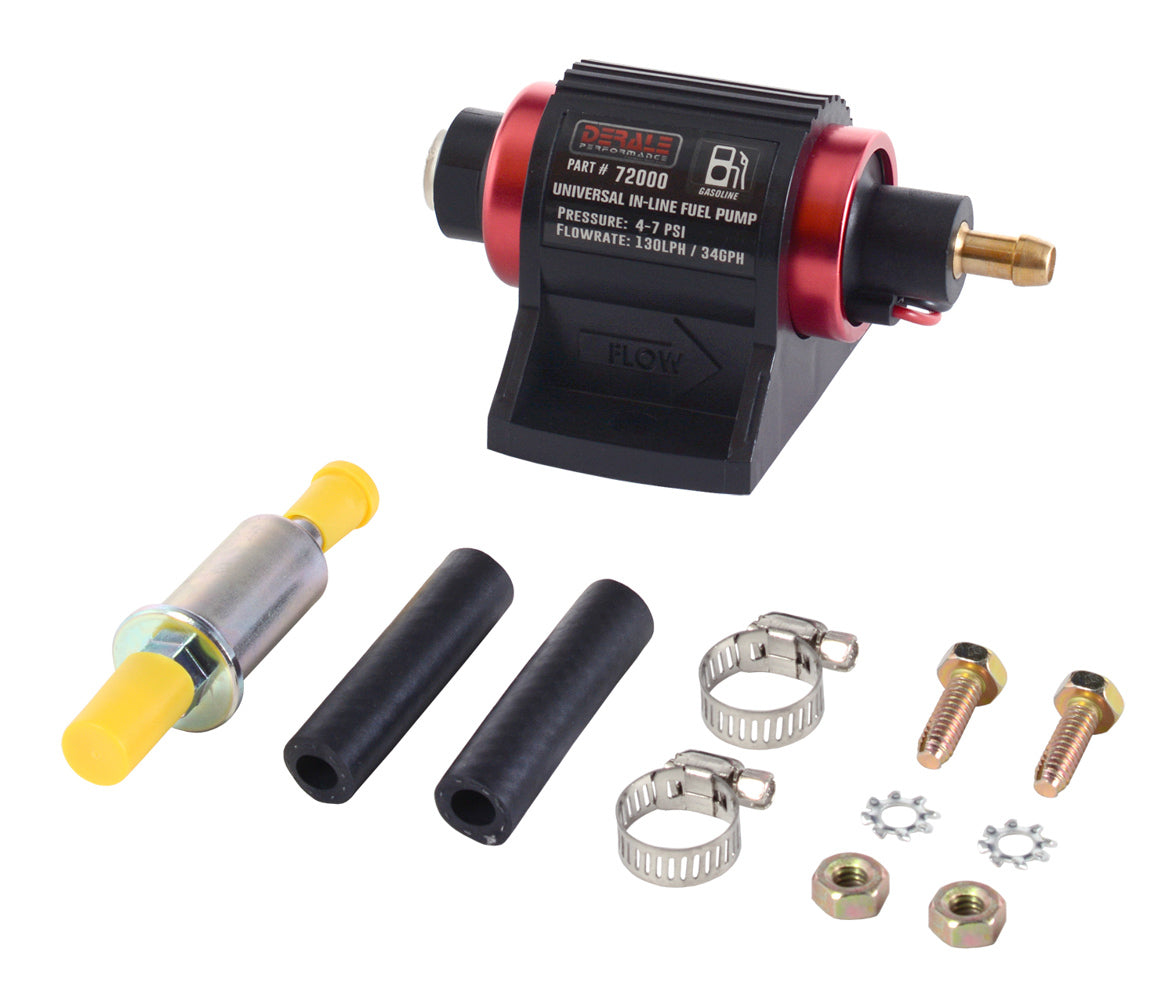 Derale In-Line Fuel Pump 130LPH Gasoline Fuel Pumps, Regulators and Components Fuel Pumps main image
