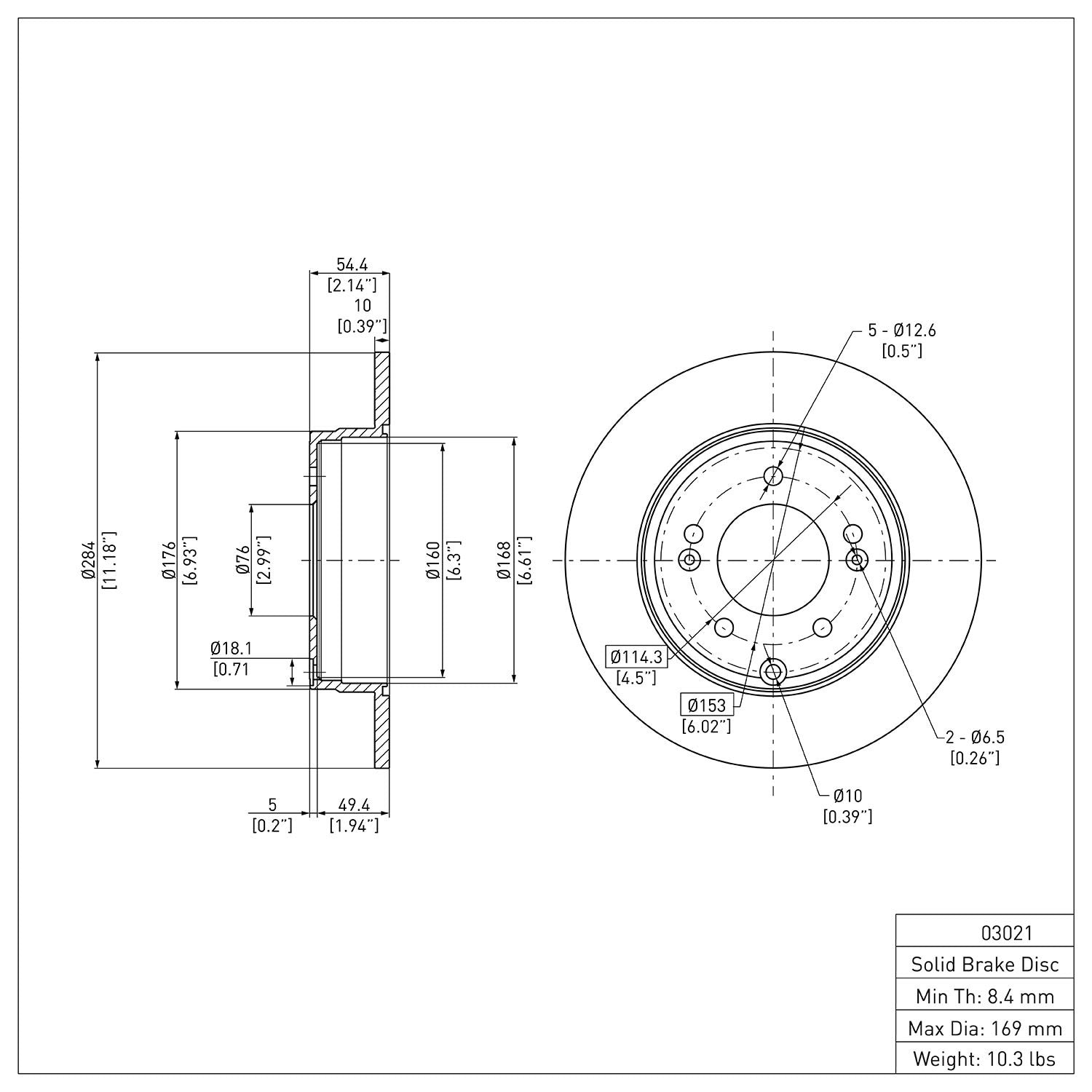 Dynamic Friction Company Disc Brake Rotor 600-03021