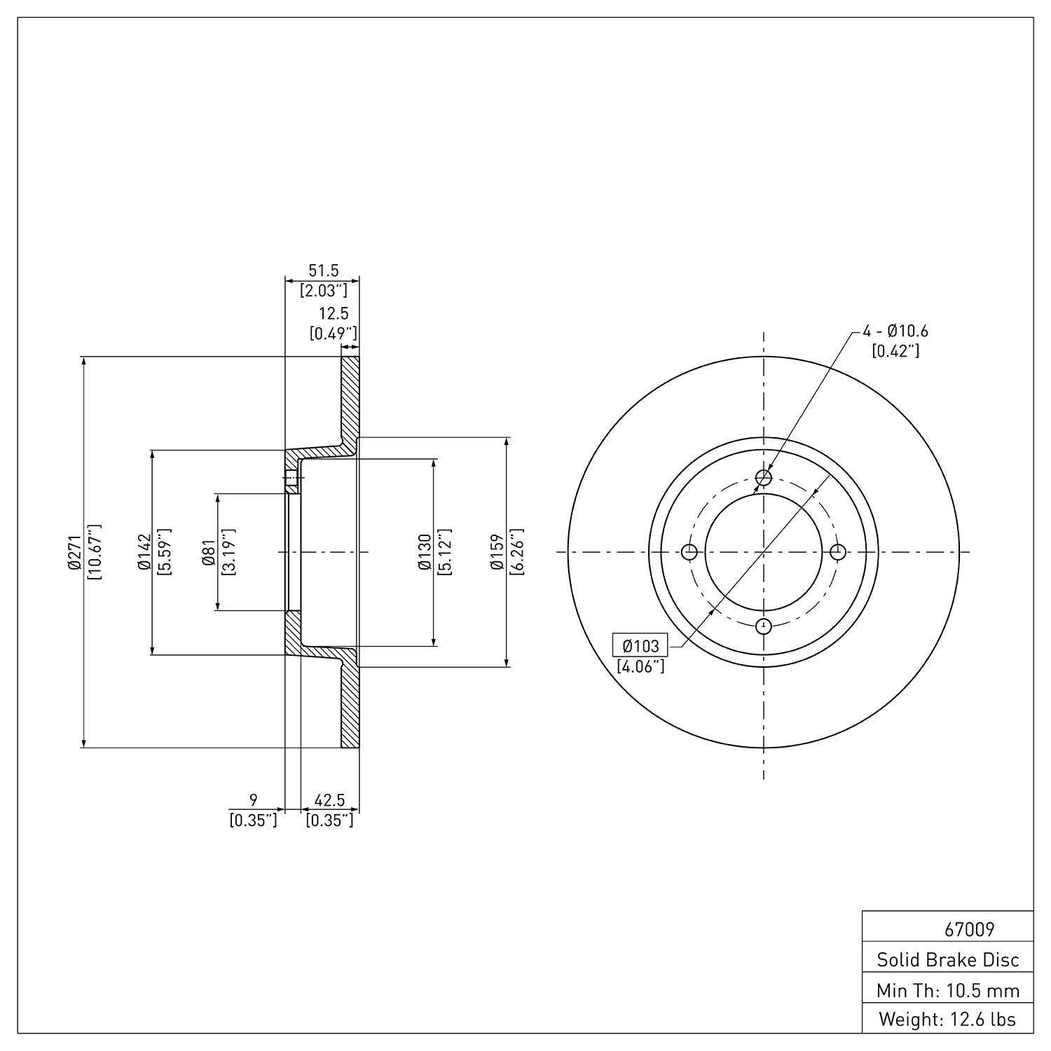 Dynamic Friction Company Disc Brake Rotor 600-67009