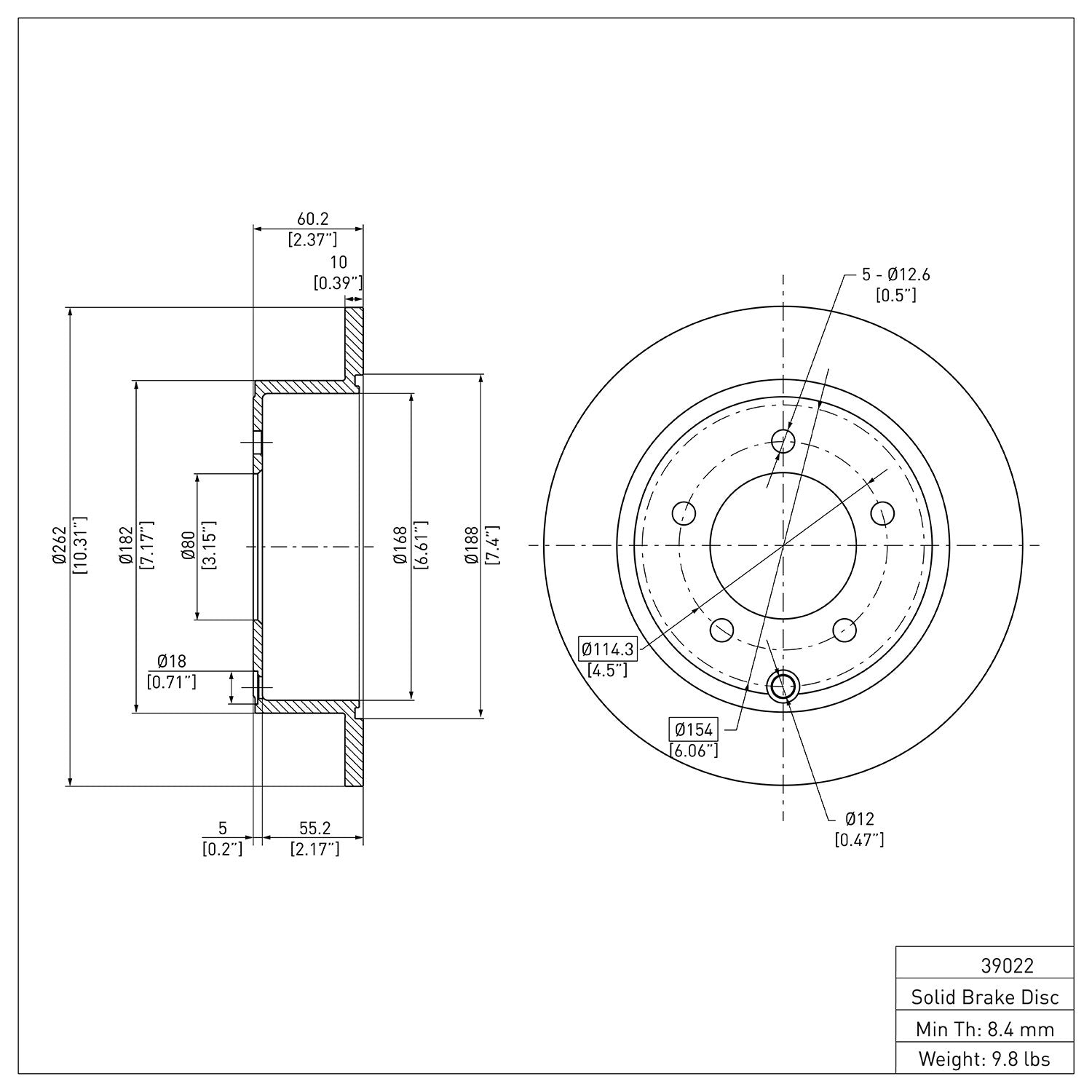 Dynamic Friction Company Disc Brake Rotor 604-39022