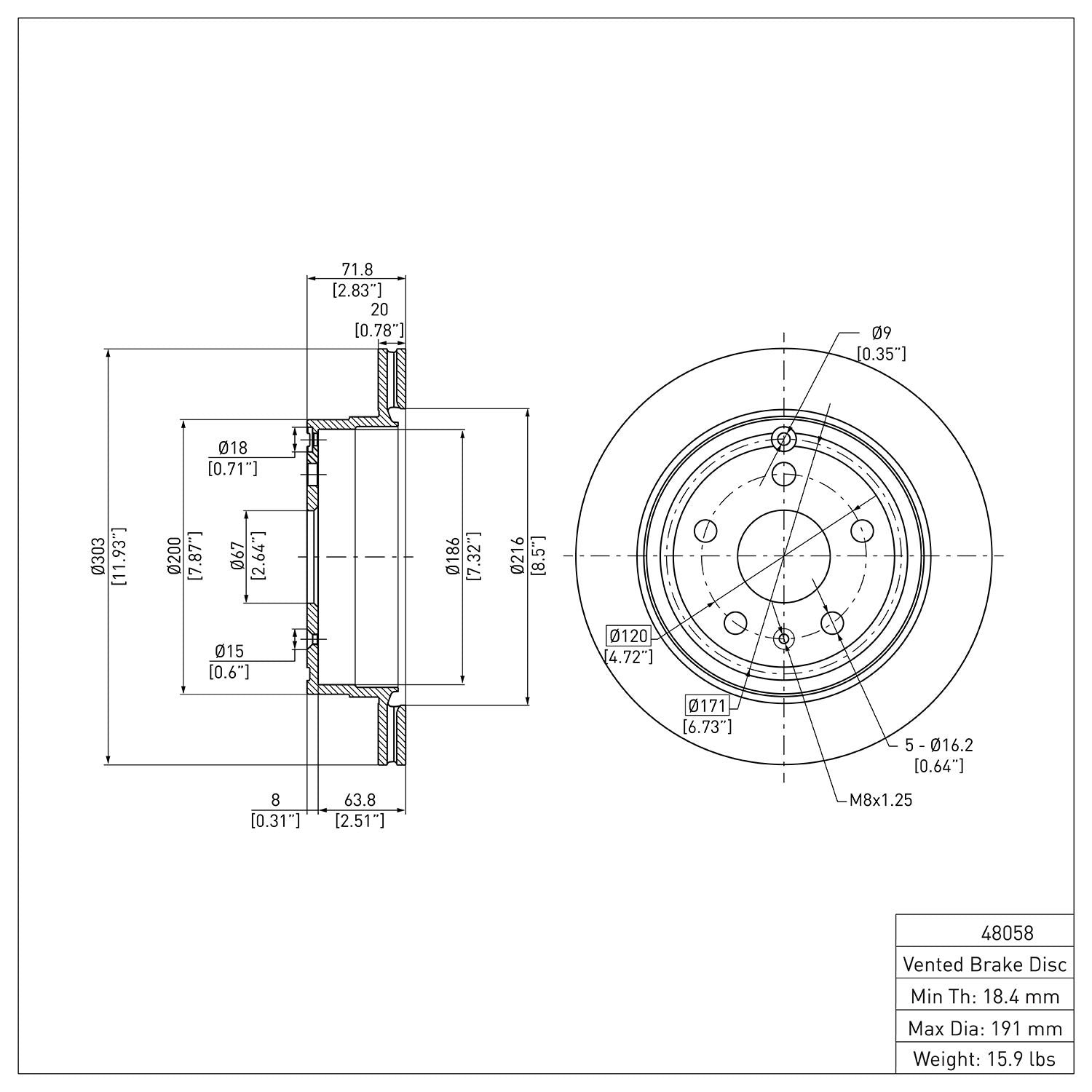Dynamic Friction Company Disc Brake Rotor 604-48058