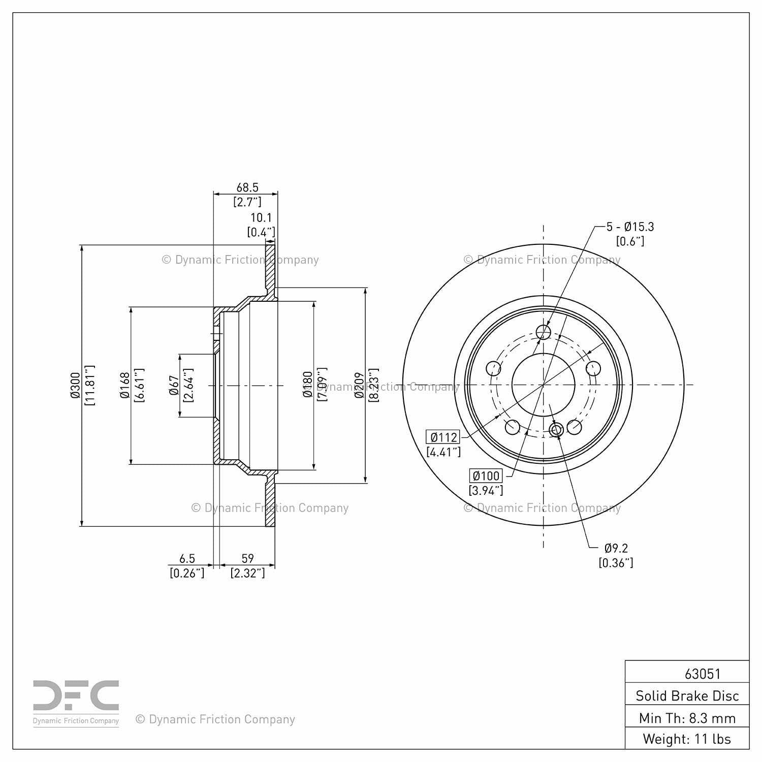 Dynamic Friction Company Disc Brake Rotor 604-63051