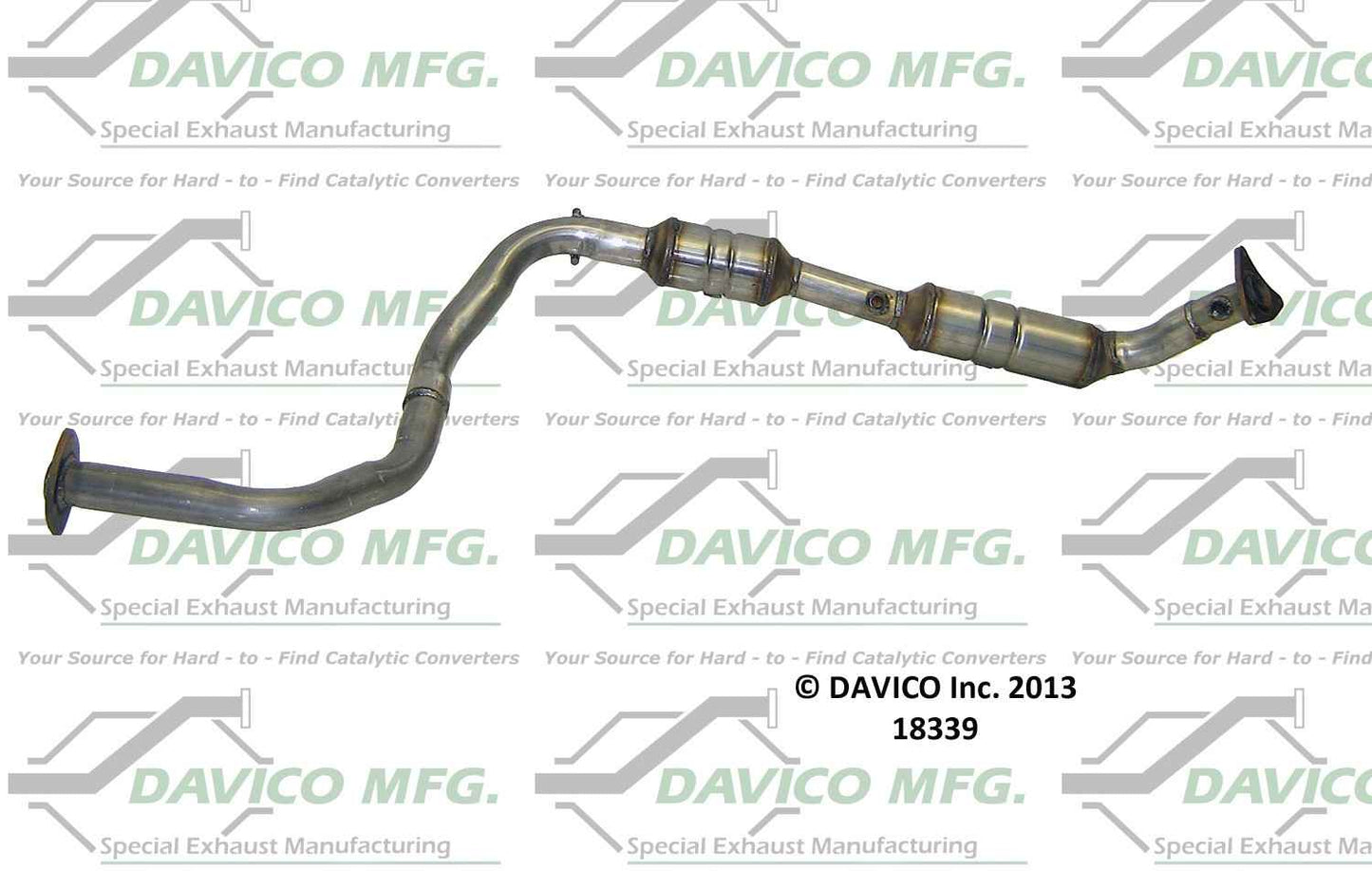 Davico Mfg Exact-Fit Catalytic Converter top view frsport 18339