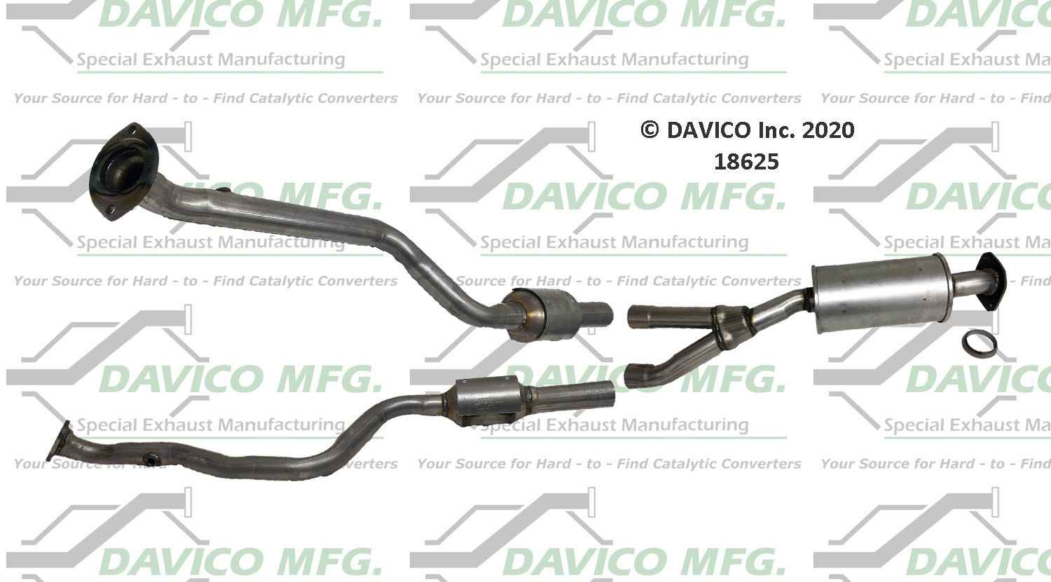 Davico Mfg Exact-Fit Catalytic Converter & Muffler 18625
