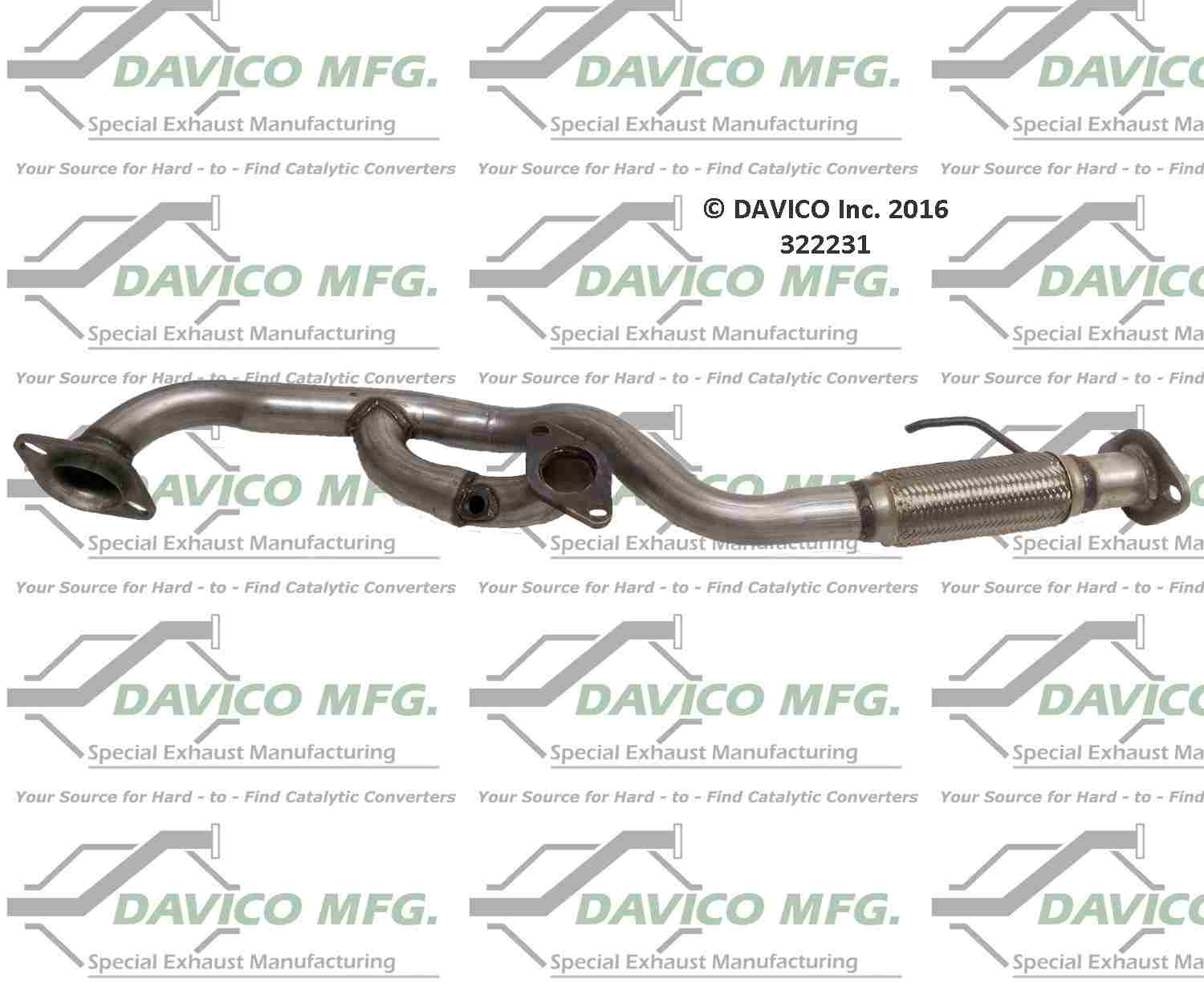 Davico Mfg Exact-Fit Exhaust Pipe 322231