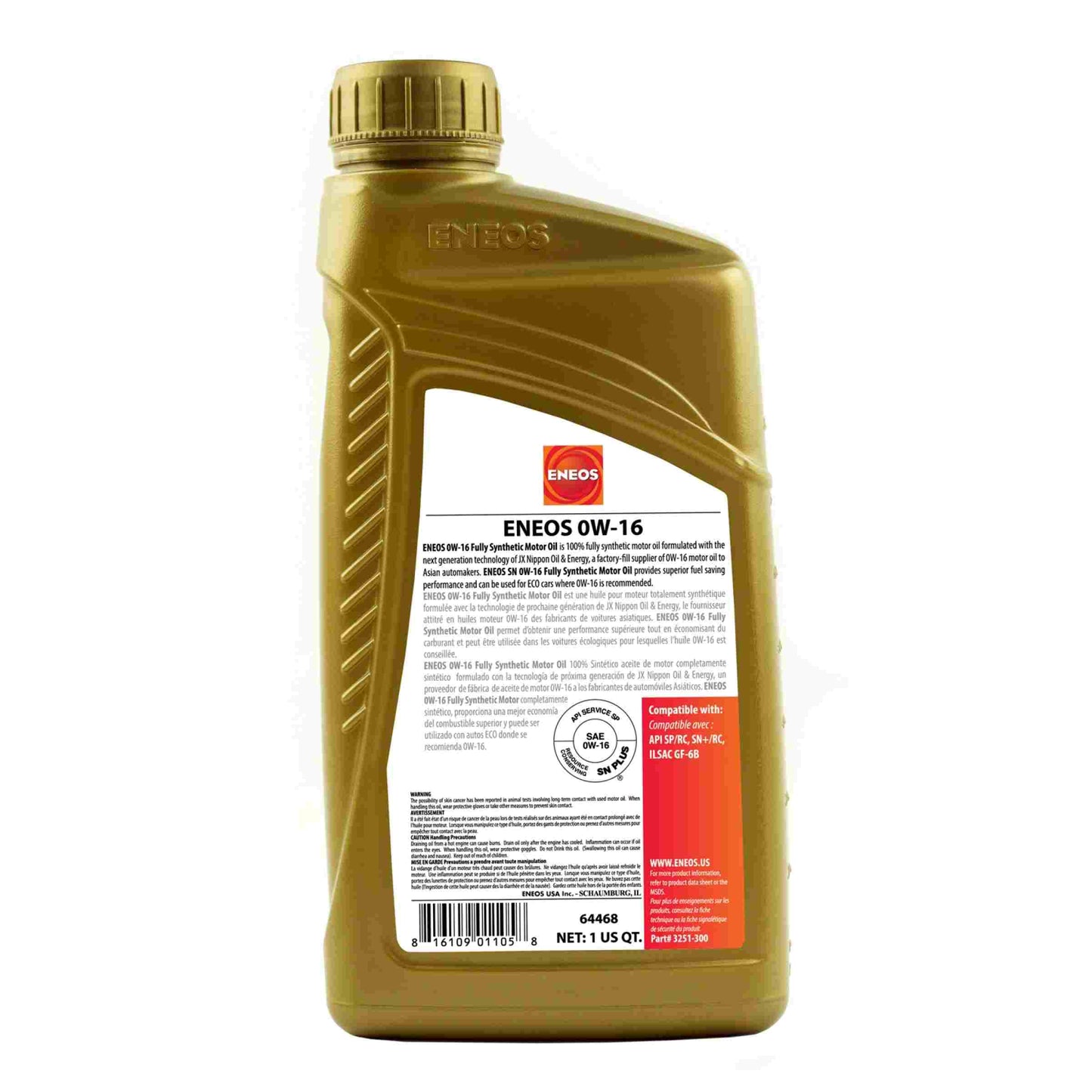 Eneos Full Syn Oil 0w16 1 Qt ENO3251-300