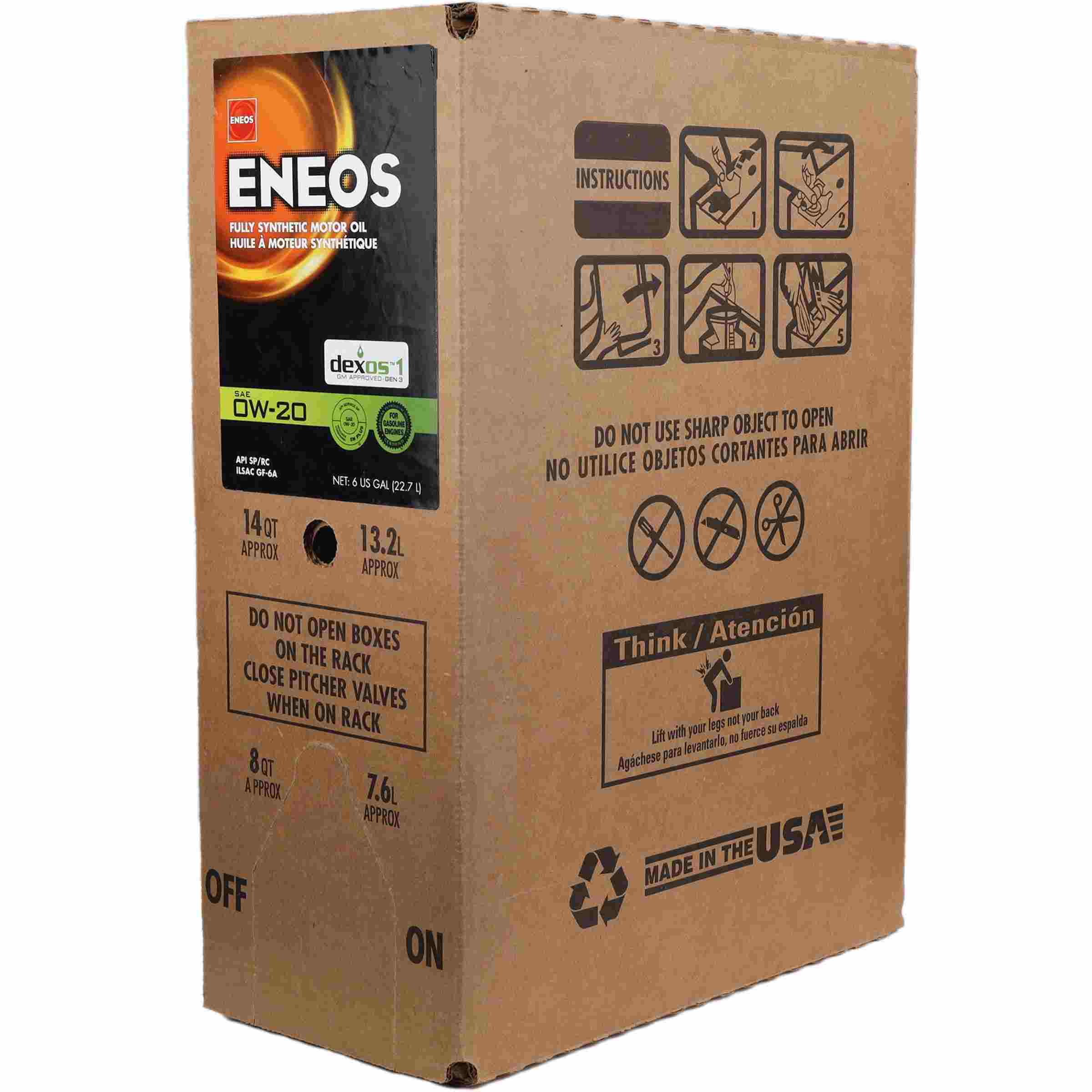 Eneos Full Syn Oil Dexos 1 0w20 6 Gal ENO3701-400