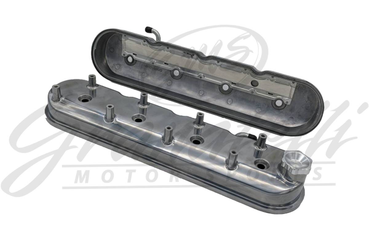 Granatelli LS Tall Valve Cover Polished Finish, 4.8, 5.3, 5.7, 6.0, 6.2, 7.0L, Pair